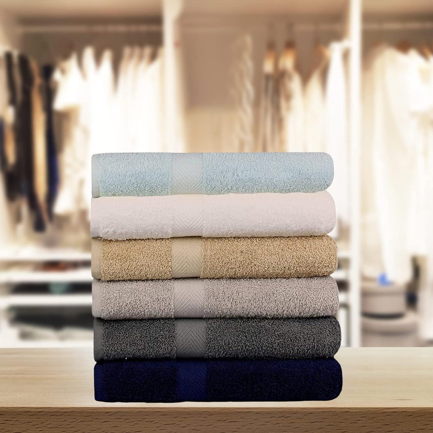 Best Towel KAHAF Collection 6-Pack Bath Towels - Lightweight - Extra Absorbent - 100% Cotton - Shower Towels (Multi, 27 inchesx54 inches)