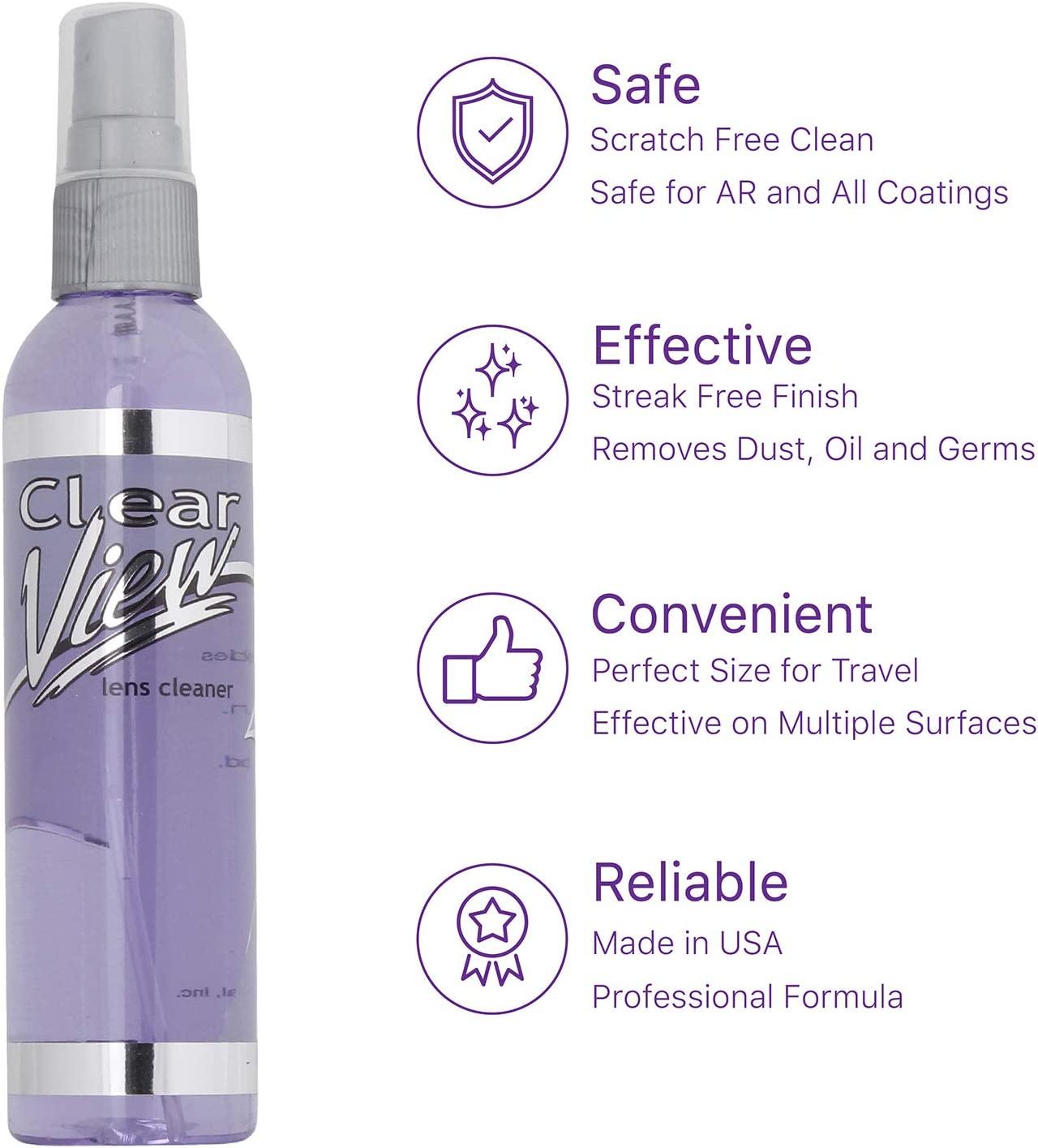 Clear View Premium ARCoated AntiStreak AntiStatic Lens Cleaner Spray