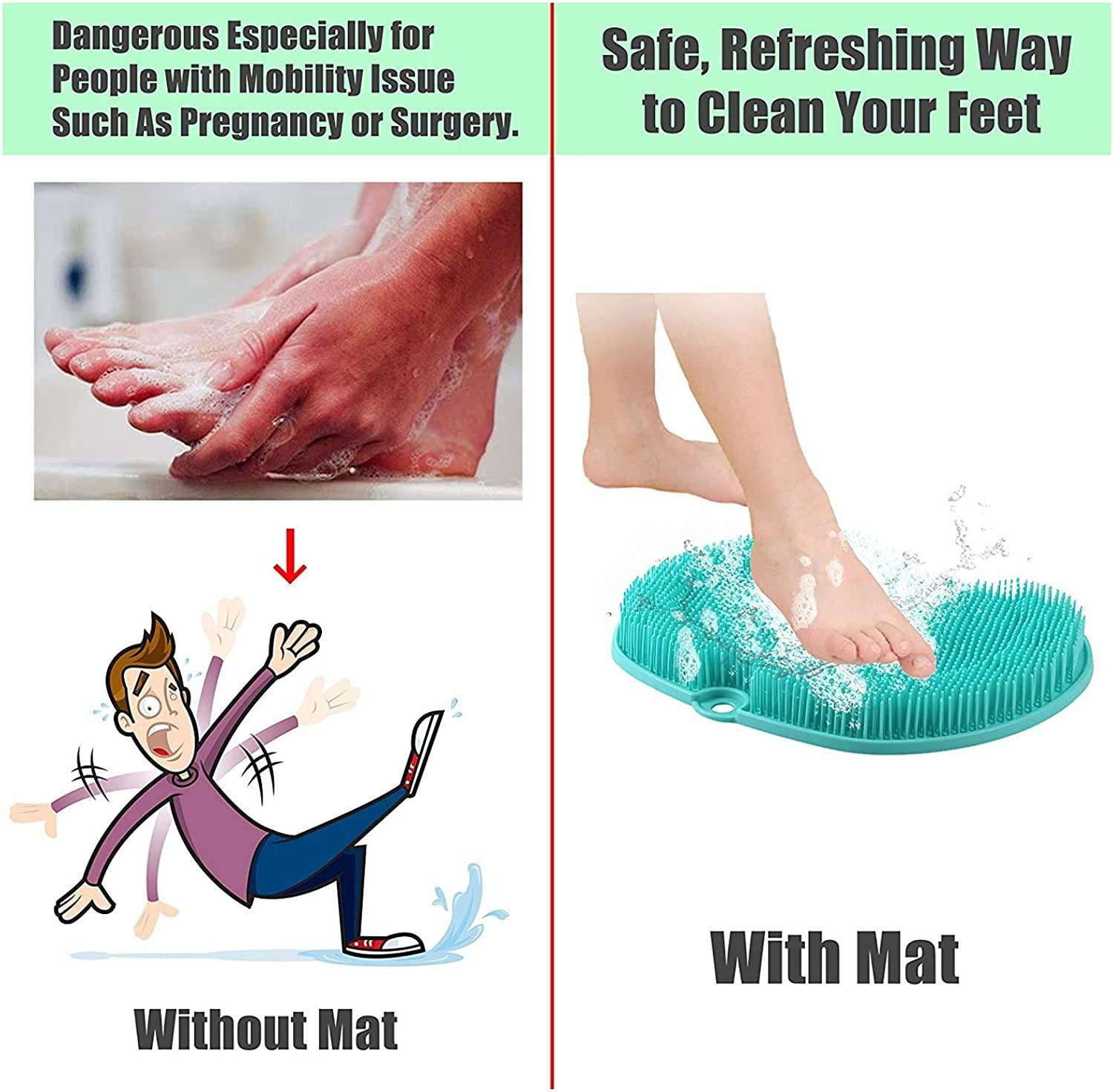 Extra Large Shower Foot Cleaner Scrubber Massager with NonSlip Suction