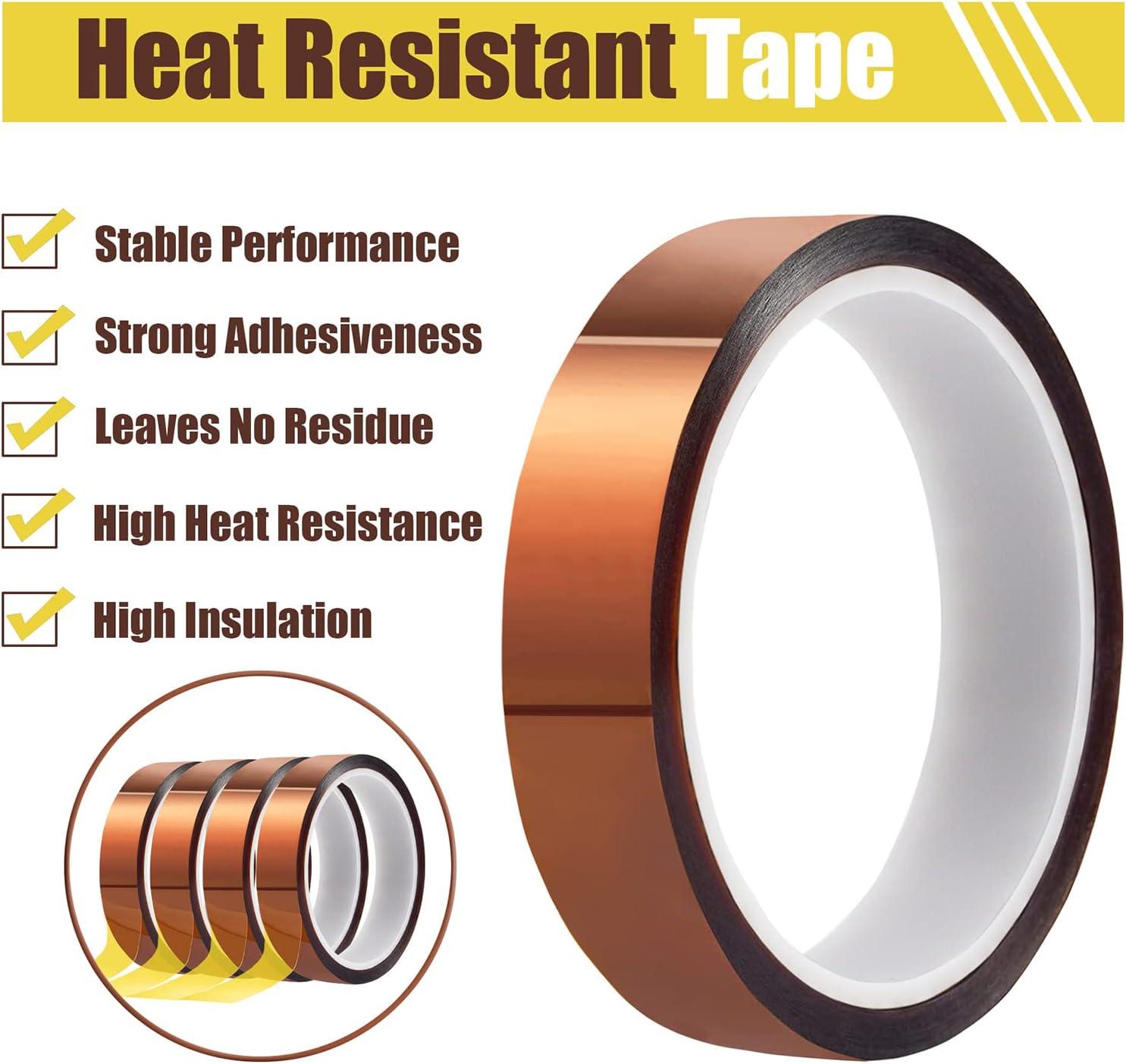 MEBMIK 4 Rolls 20mm x33m (108ft) High Temperature Heat Resistant Tape