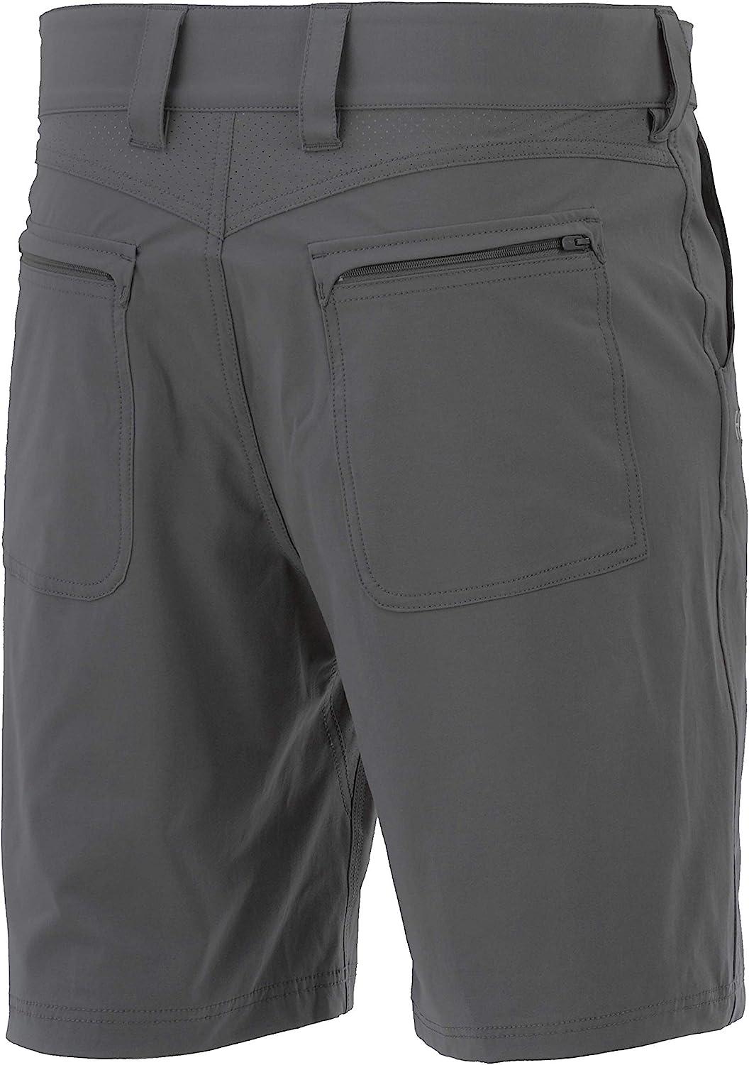 Huk Fishing Shorts Adult Medium Black Cargo Zip Pockets Stretch