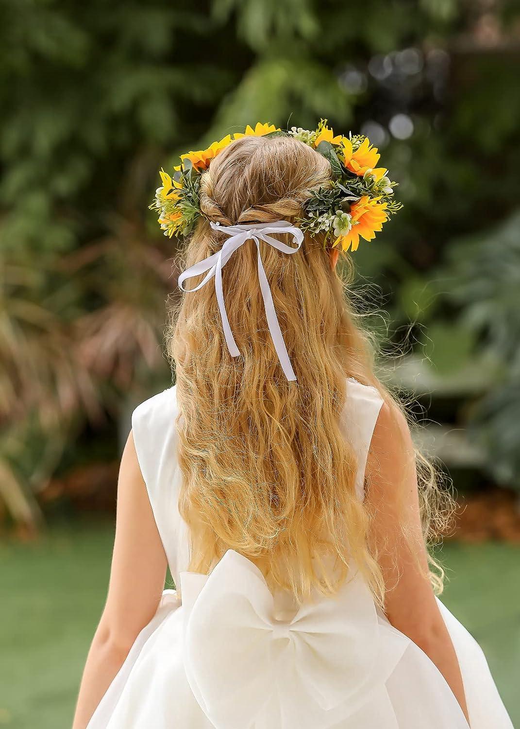 DreamLily Sunflower Floral Crown Maternity Woodland Rose