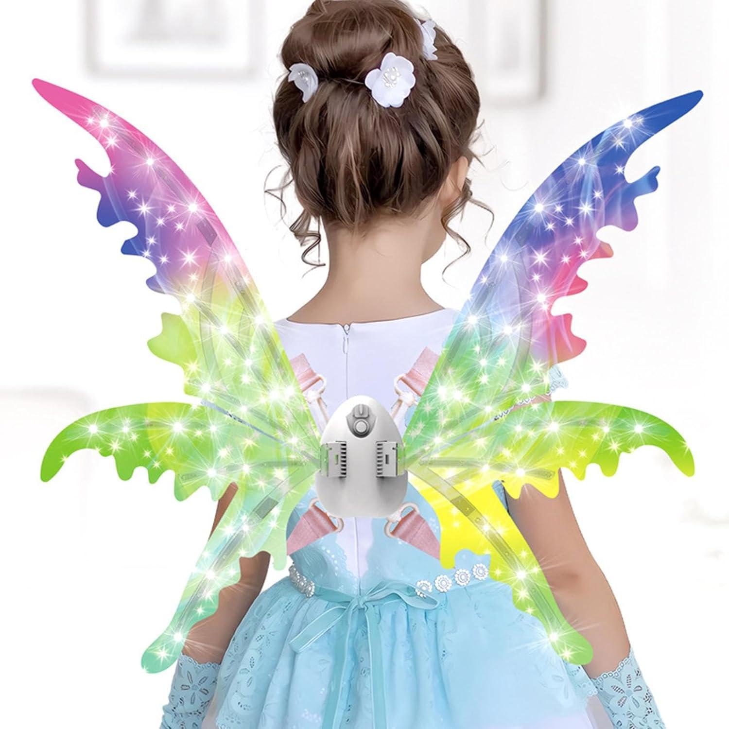 Light Up Fairy Wings | Little Girls Butterfly Wings for Halloween - Theme Eye-Catching Dressing for Parade Theatrical Performance Dress Up Masquerade Pochy English Color Box Rechargeable Version | Buy Now with Light Up Fairy Wings | Little Girls Butterfly Wings for Halloween - Theme Eye-Catching Dressing for Parade Theatrical Performance Dress Up Masquerade Pochy English Color Box Rechargeable Version | Buy Now with