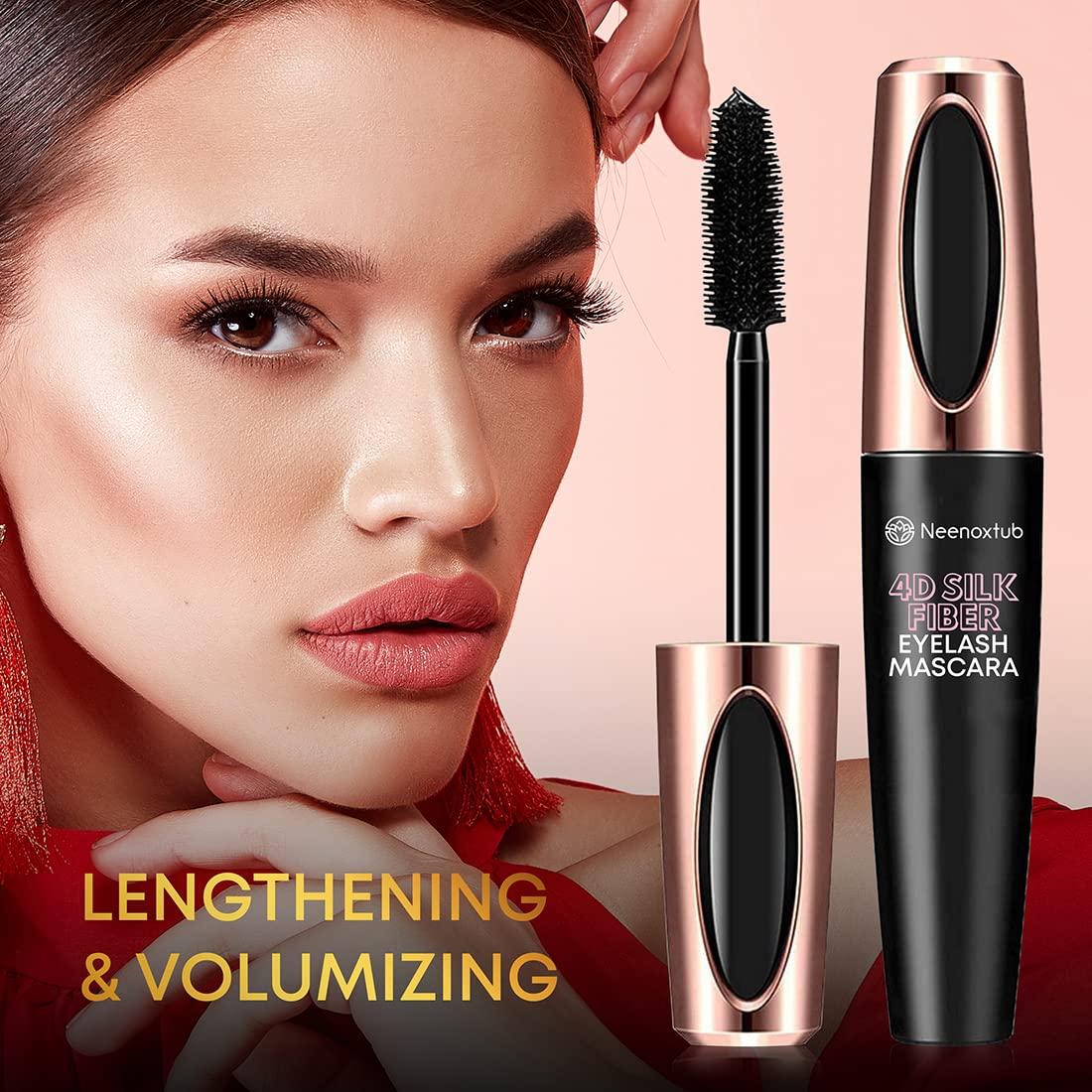 Neenoxtub 4D Silk Fiber Lash Mascara, Lengthening and Thick, Long