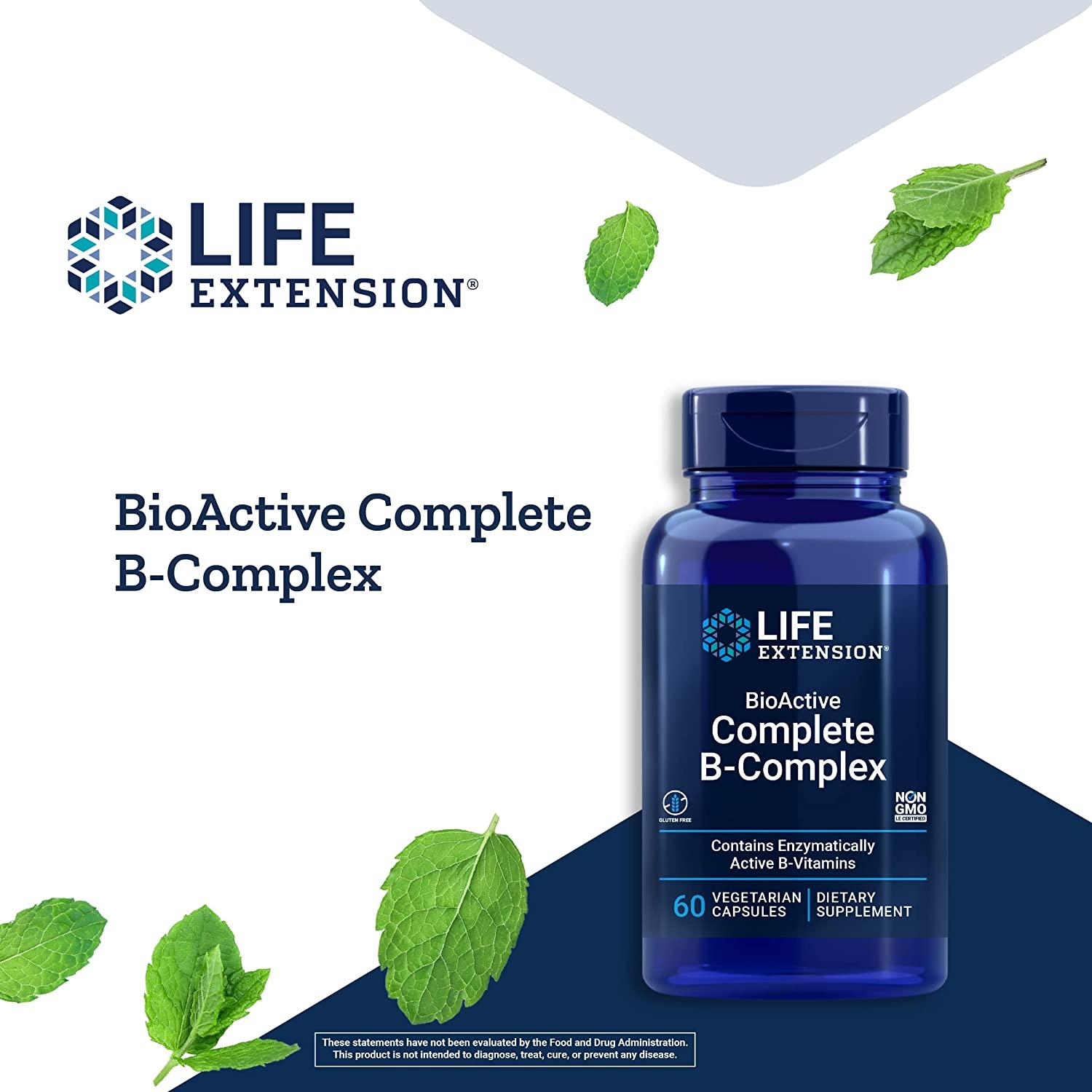 Life Extension BioActive Complete B-Complex - 60 Vegetarian Capsules ...