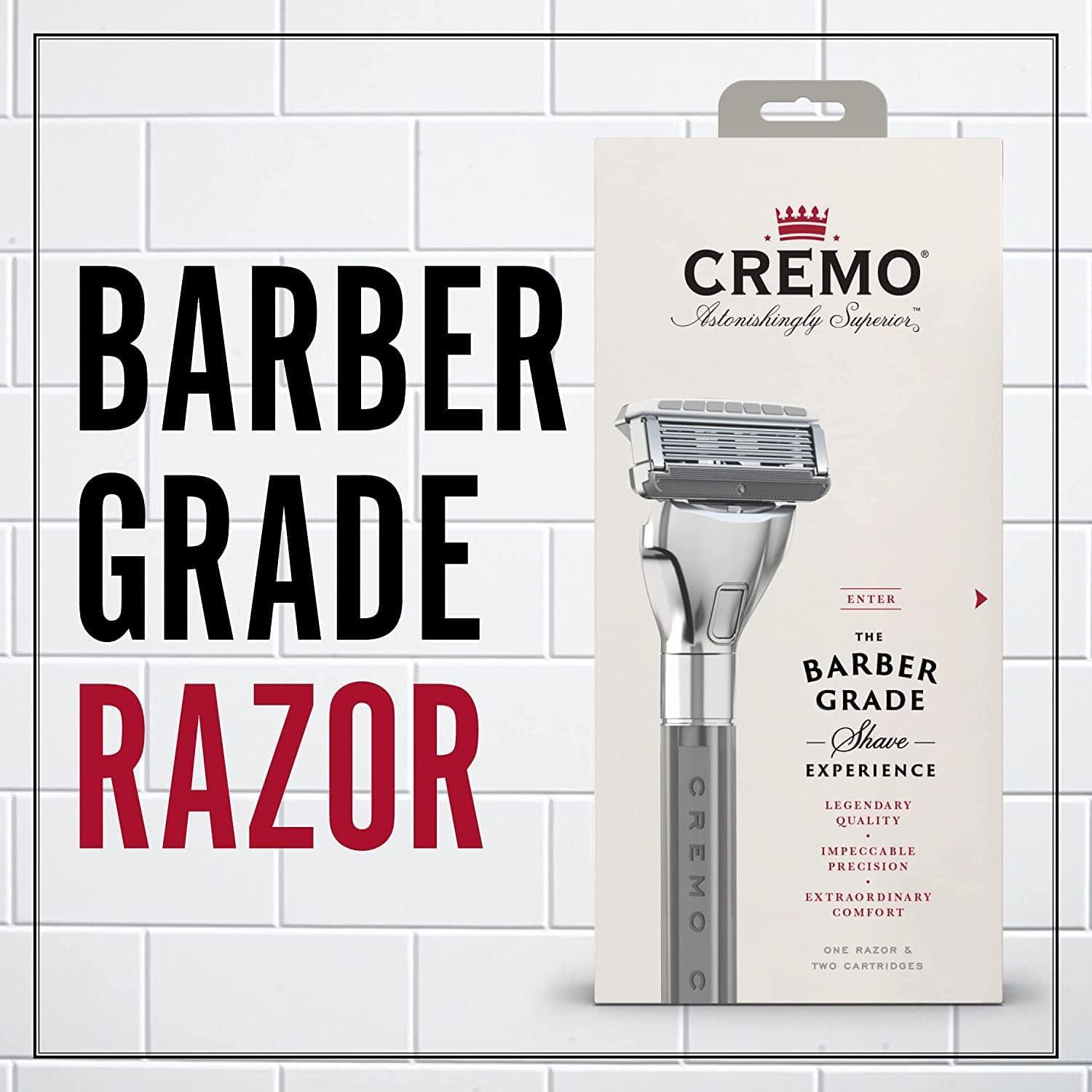 Cremo Barber Grade Men's Razor | Silver with Extra Refill Blade | Buy ...