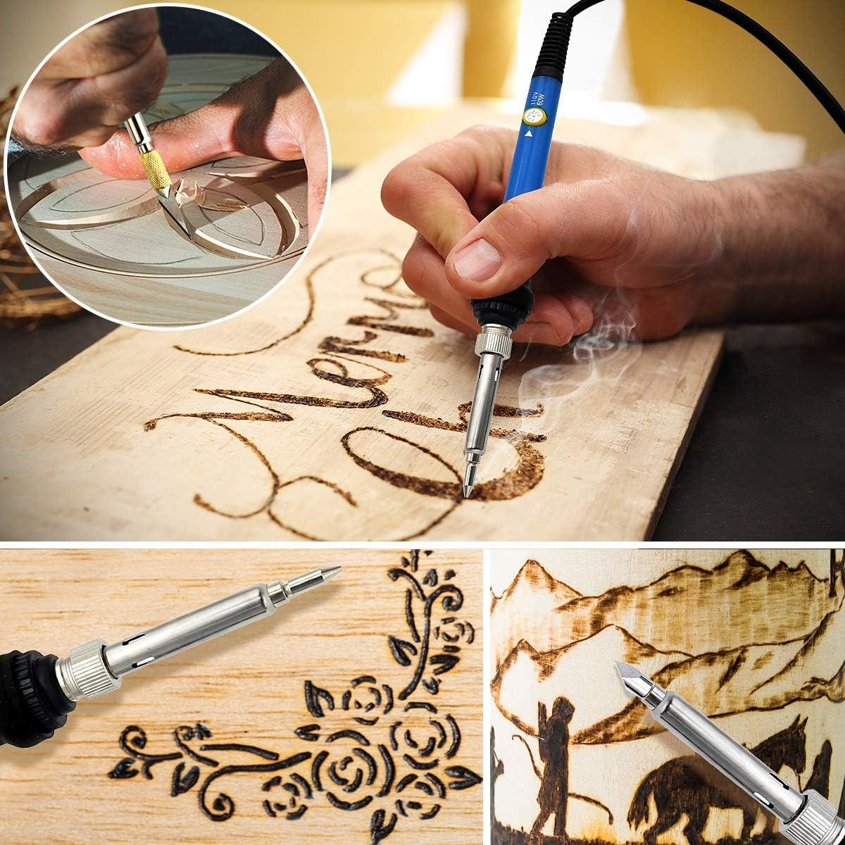 Wood Burning Kit Pyrography Pen Embossing Carving Soldering Iron Welding Set  60W