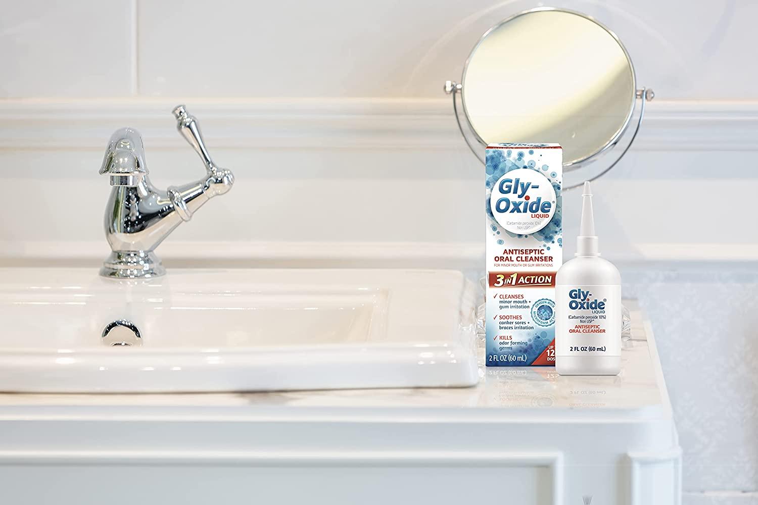 Gly-Oxide Alcohol-Free Antiseptic Mouth Sore Rinse 2 oz - Oral Cleanser