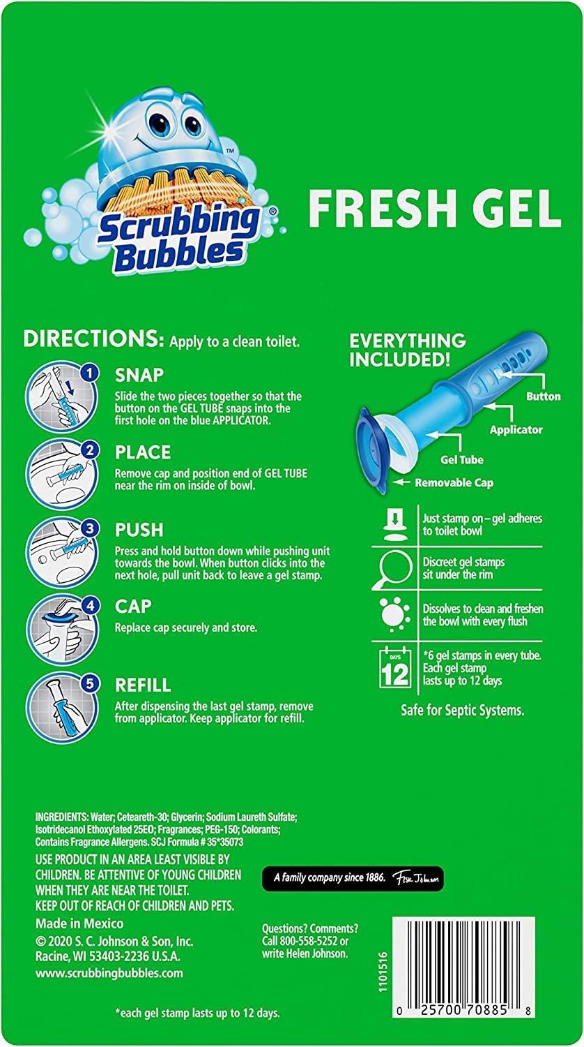 Scrubbing Bubbles Fresh Gel Toilet Cleaning Stamp, Rainshower