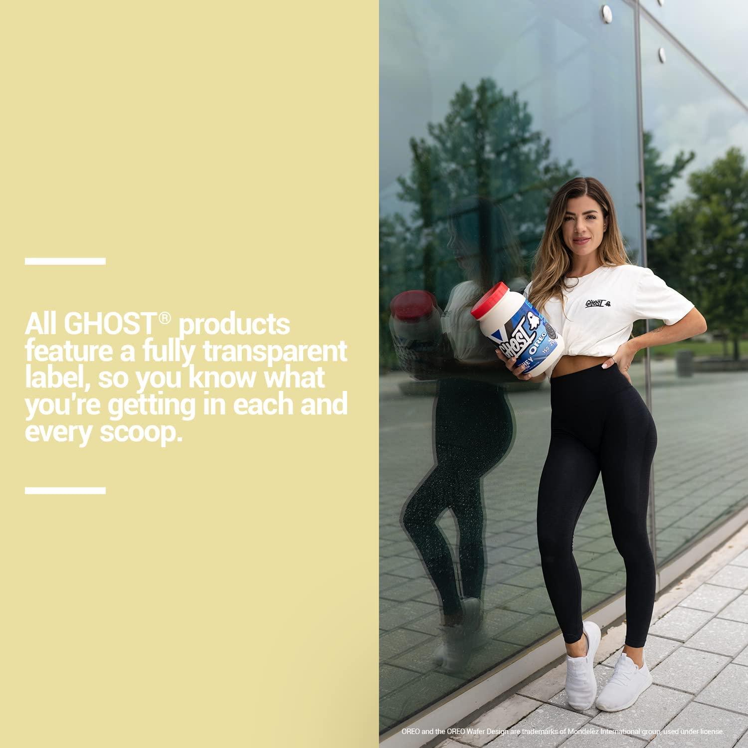 GHOST Whey Protein Powder Oreo 2LB Tub 25G of Protein Cookies & Cream Flavored Isolate