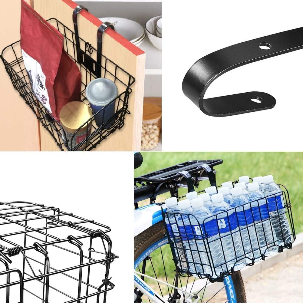 Wiel Bike Basket with Black Liner Rainproof Cover, Folding Steel Bicycle  Basket Easy Install to Front Handlebar or Rear Rack, Heavy-Duty Metal Wire  Bearing 33 lbs for Commuter Grocery Shopping Picnic