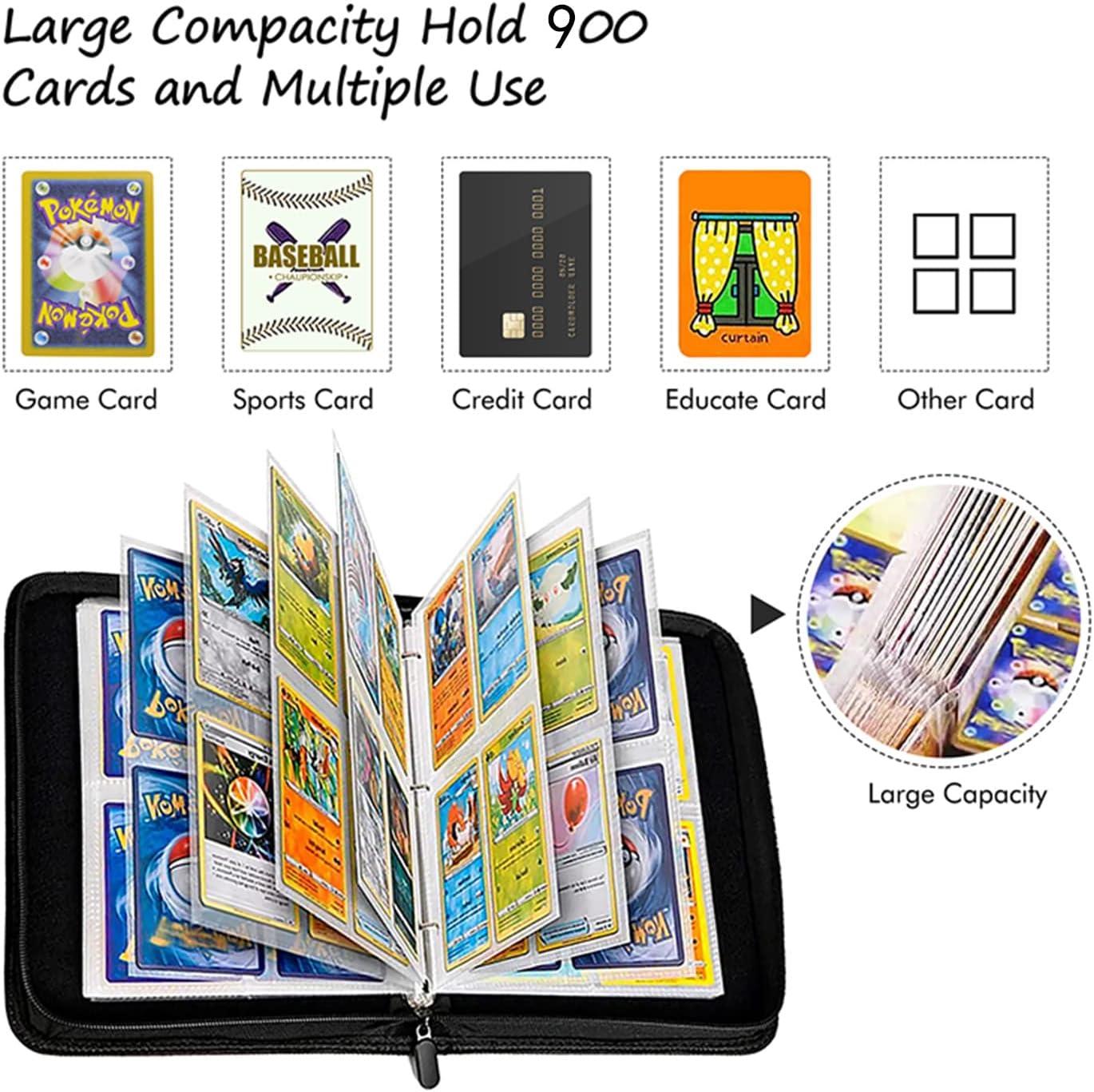 9 Pocket Card Binder- 900 Cards Trading Card Holder with 50 Sleeves, Zipper  Album for Boys Girls Gift- Black | Buy Now with Express International  Delivery | GoSupps.com