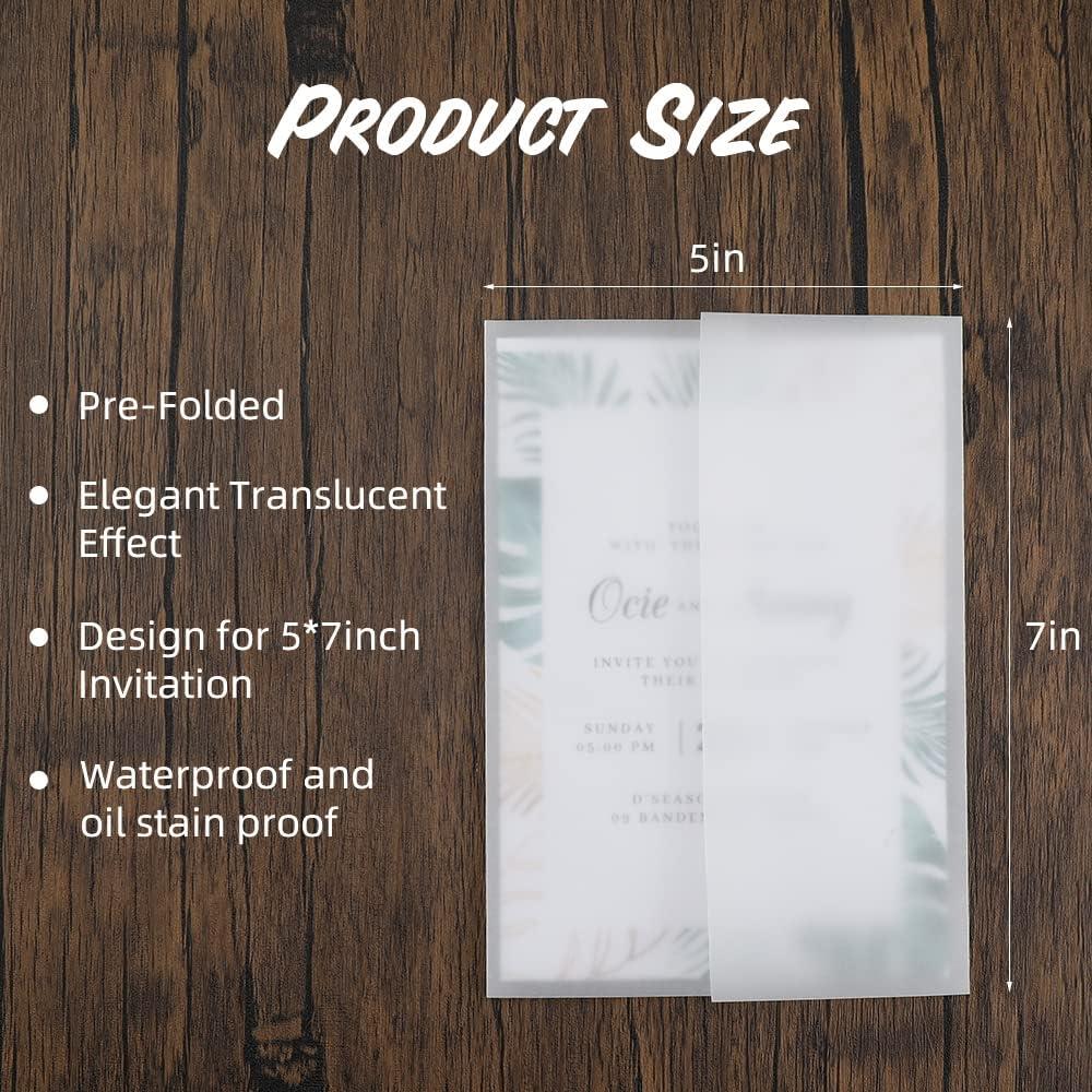 Vellum Jackets For 5 X 7 Wedding Invitations, DIY Wedding