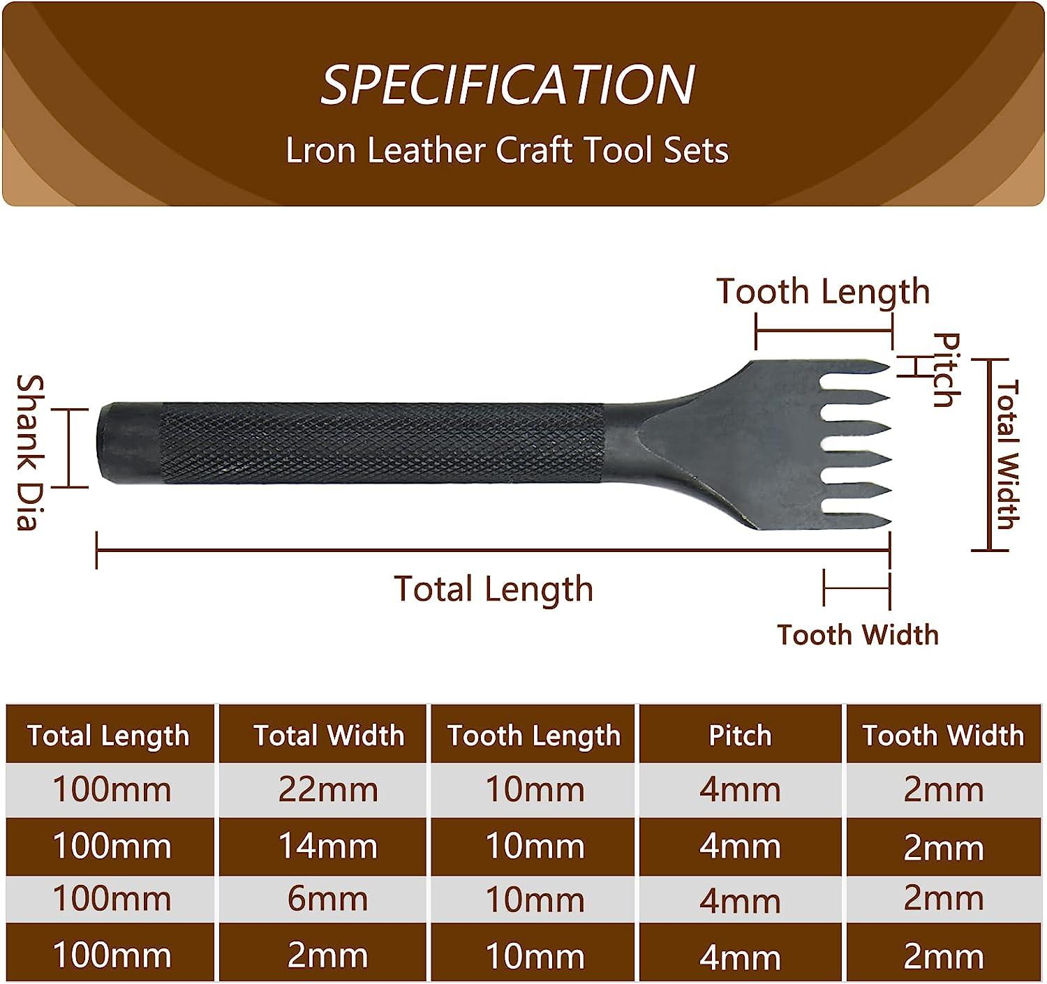Professional DIY Leather Craft Tool Kit Hand Sewing Stitching Punch Carving  Work Saddle Groover Set Leathercraft Accessories Box