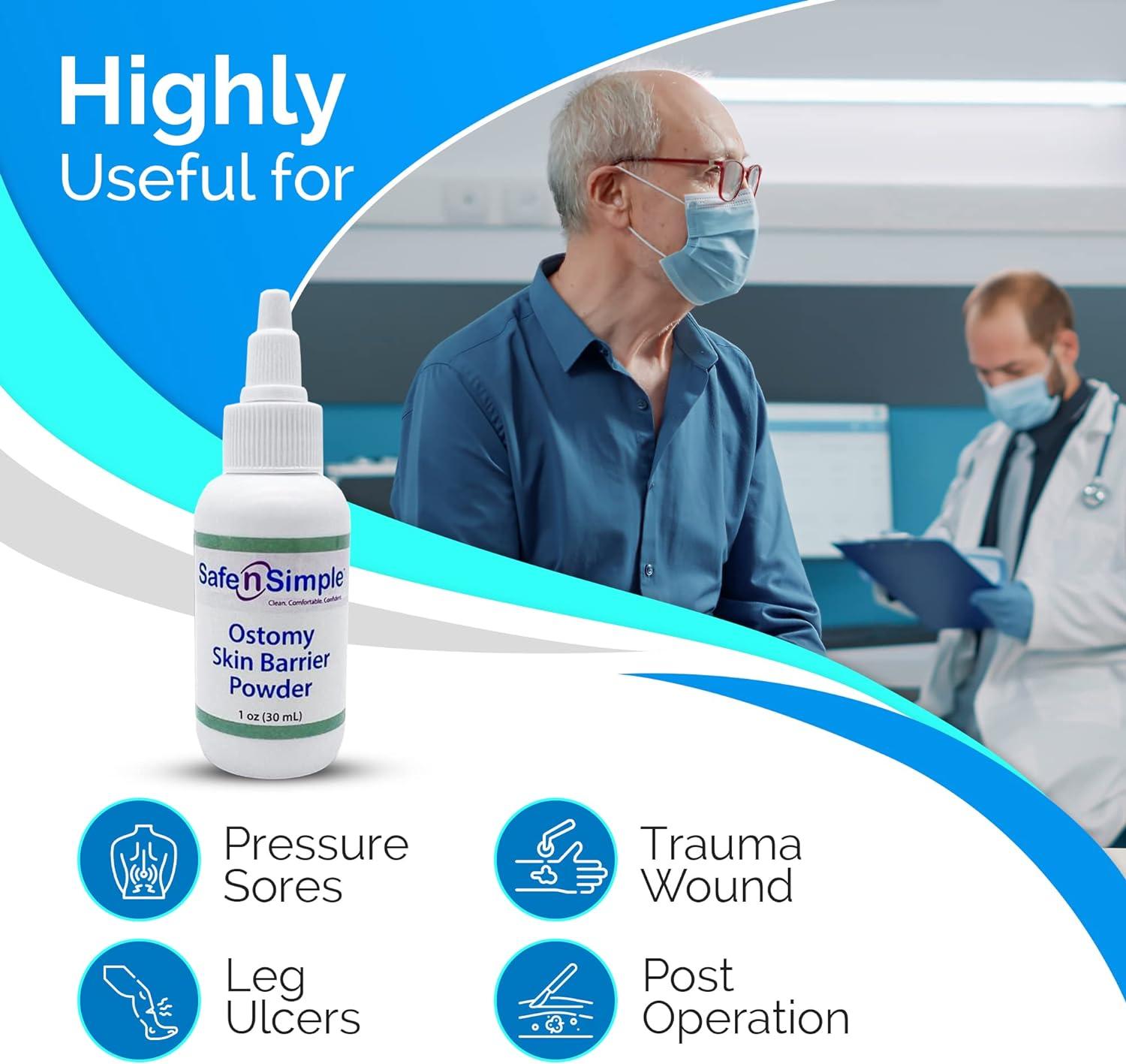 Safe n' Simple Stoma Skin Barrier Powder 1 oz Medicated Protective