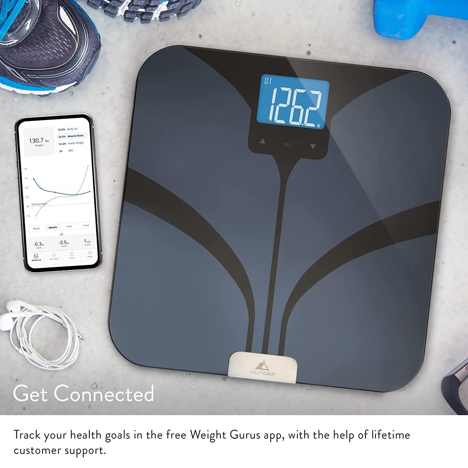 Greater Goods Bluetooth Connected Bathroom Smart Scale, Measures