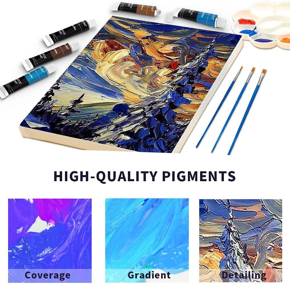 Aen Art Acrylic Paint Set 16 Colors Painting Supplies for Canvas Wood  Fabric Ceramic Crafts Non Toxic&Rich Pigments for Beginners