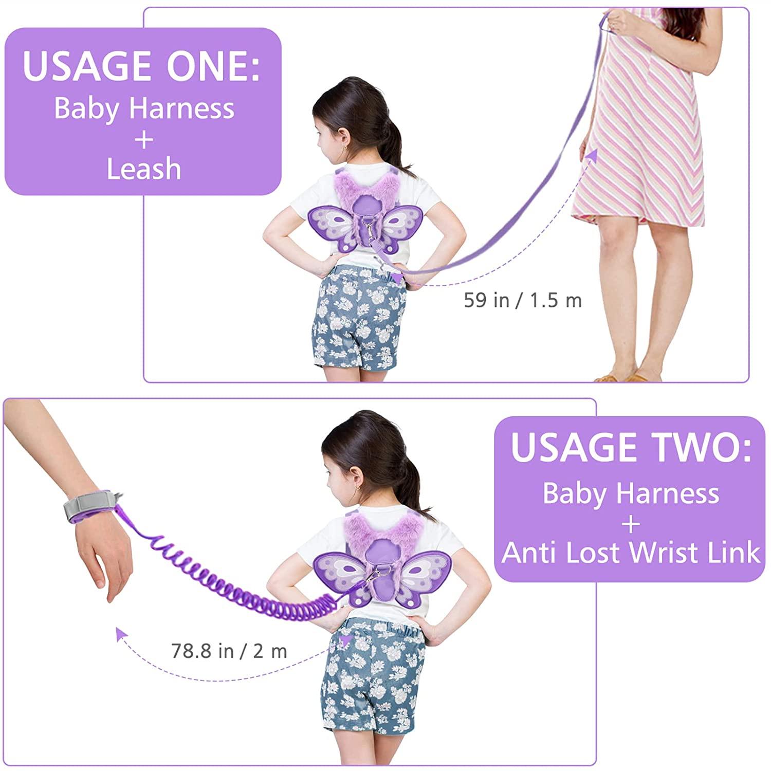 Anti-verlies polsband voor baby's, anti-verlies polsketting met veiligheidssloten voor kinderen, groen, 2,5 m
