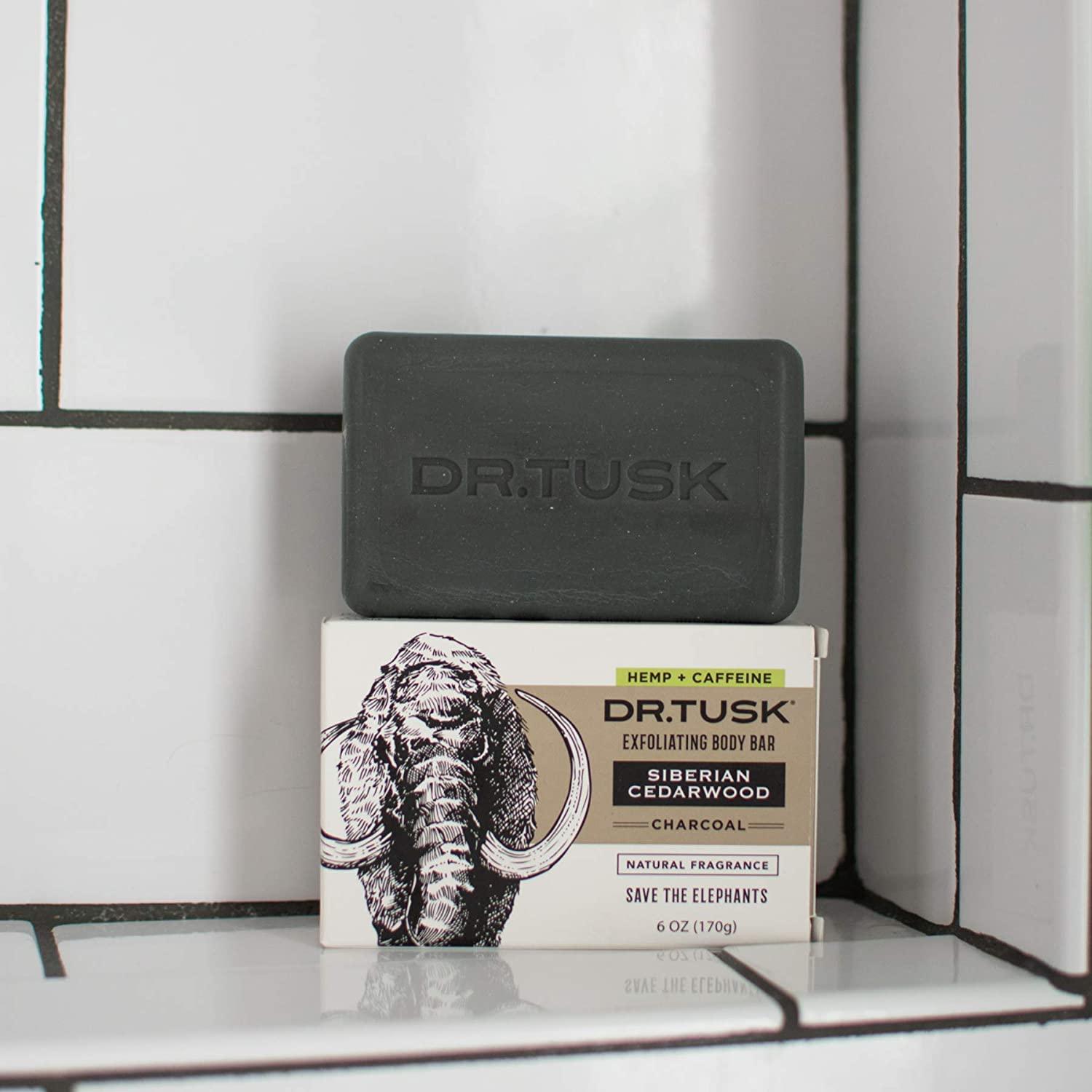 DR. TUSK Men's Exfoliating Soap Bar Activated Charcoal & Caffeine