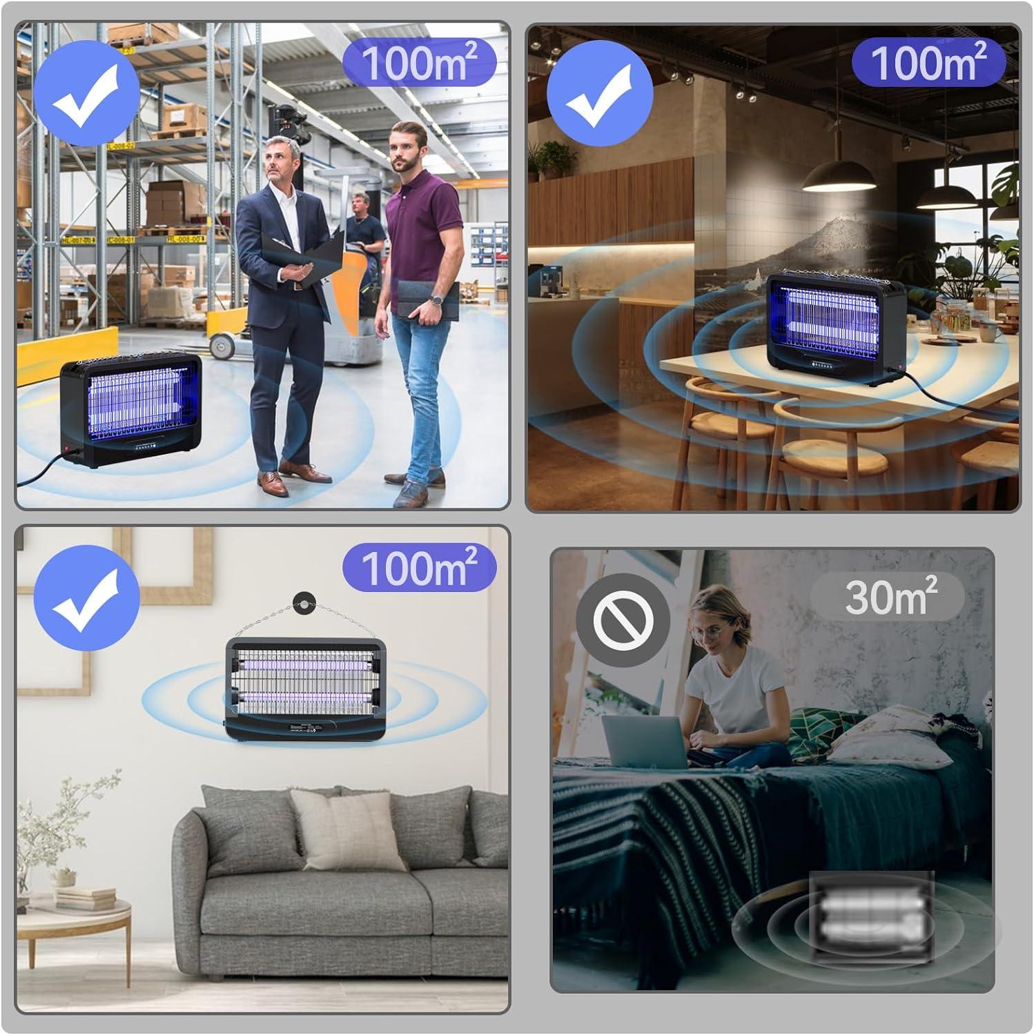 MJUM Double-Sided Electric Mosquito Trap Lamp - 20W 3500V Timer ...