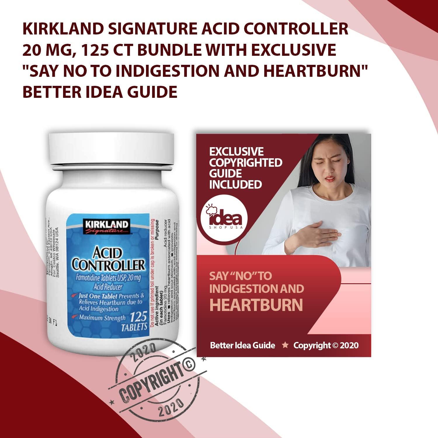 Kirkland Signature Acid Controller 20 mg 125 Ct Bundle with