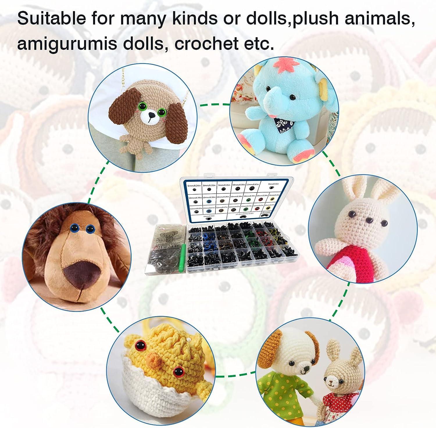 Safety Eyes for Amigurumi Crochet 100Pcs - Doll Stuffed Animal Eyes with  6mm