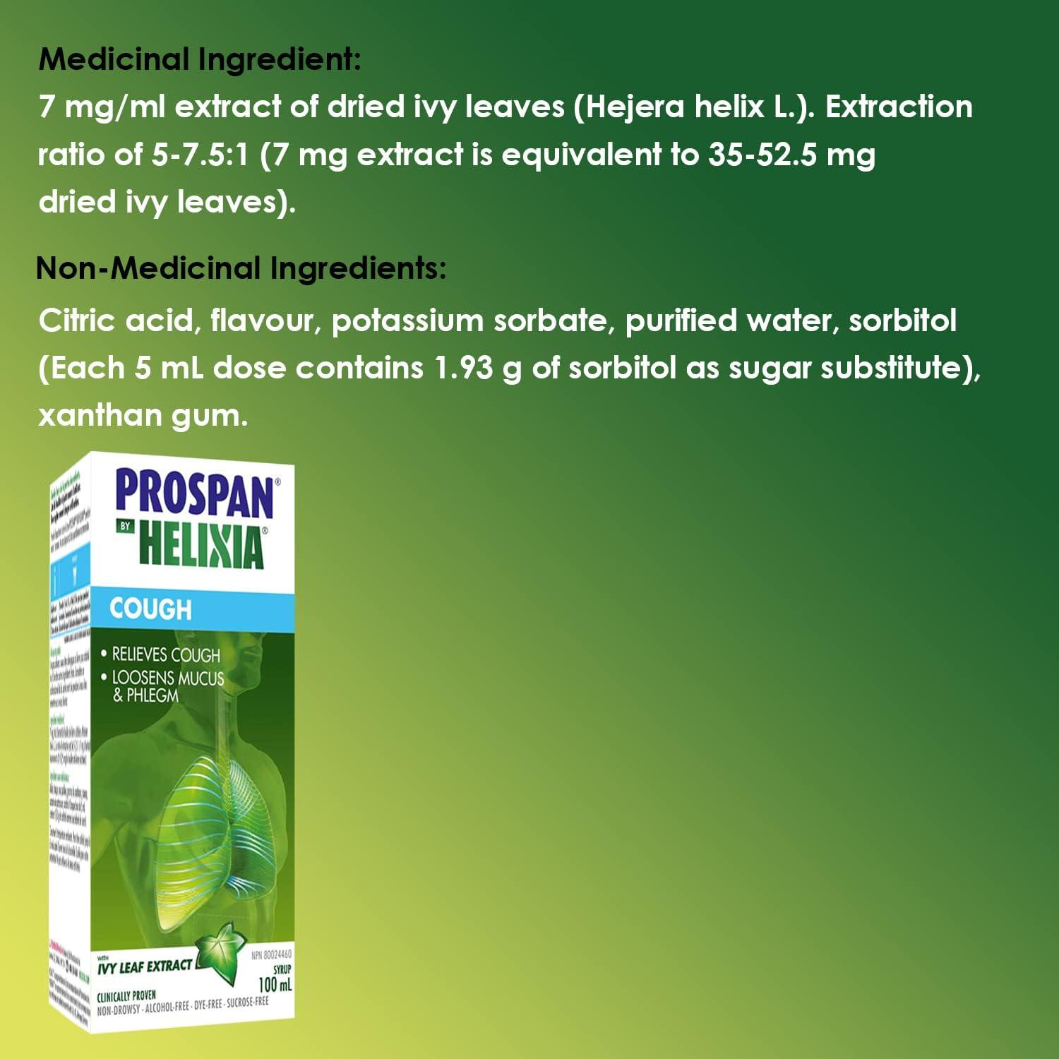 Prospan 100mL By Helixia Ivy Leaf Extract Relieves Cough Loosens