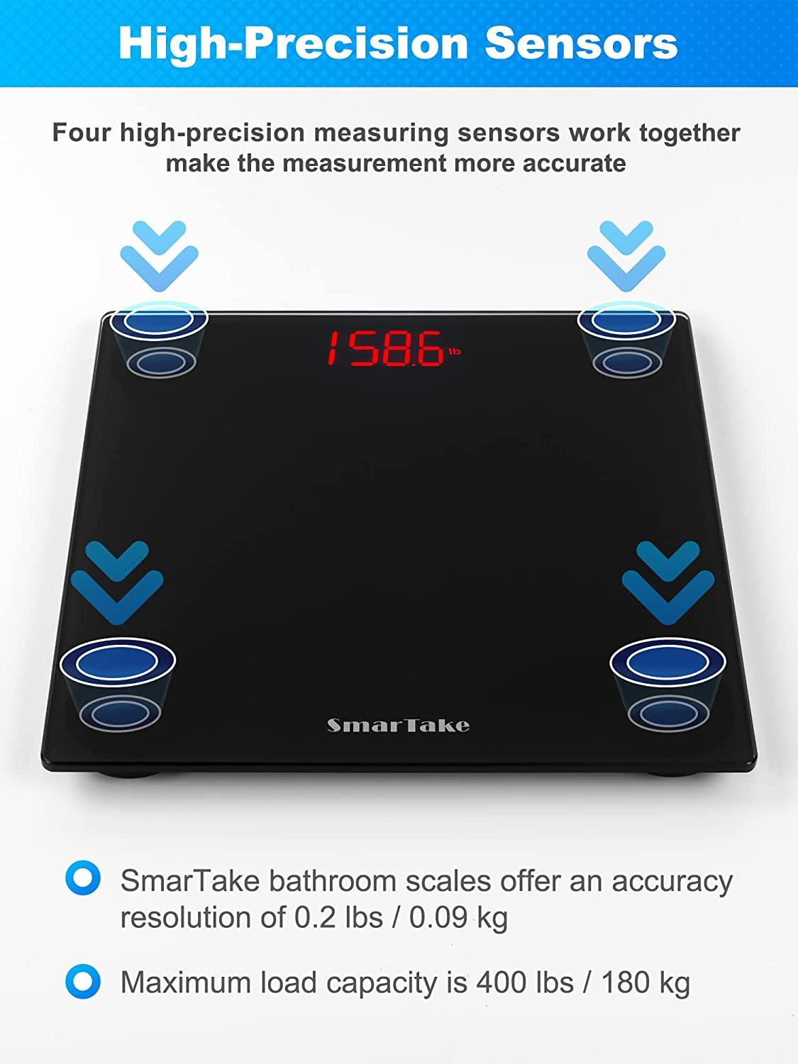 Weight Scale SmarTake Precision Digital Body Bathroom Scale with Step
