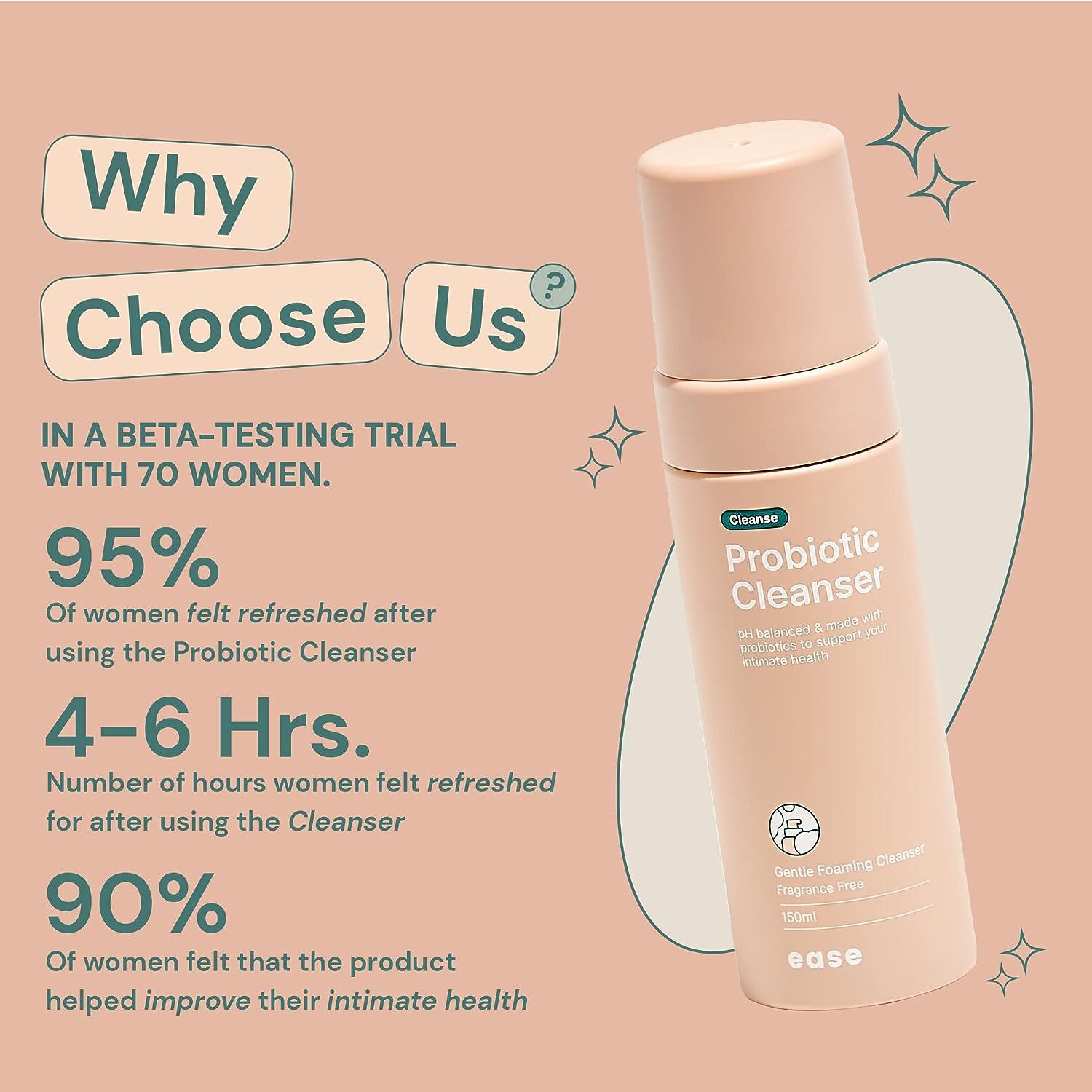 Ease Probiotic Cleanser Intimate Foaming Feminine Wash Gentle Feminine Care Formula for