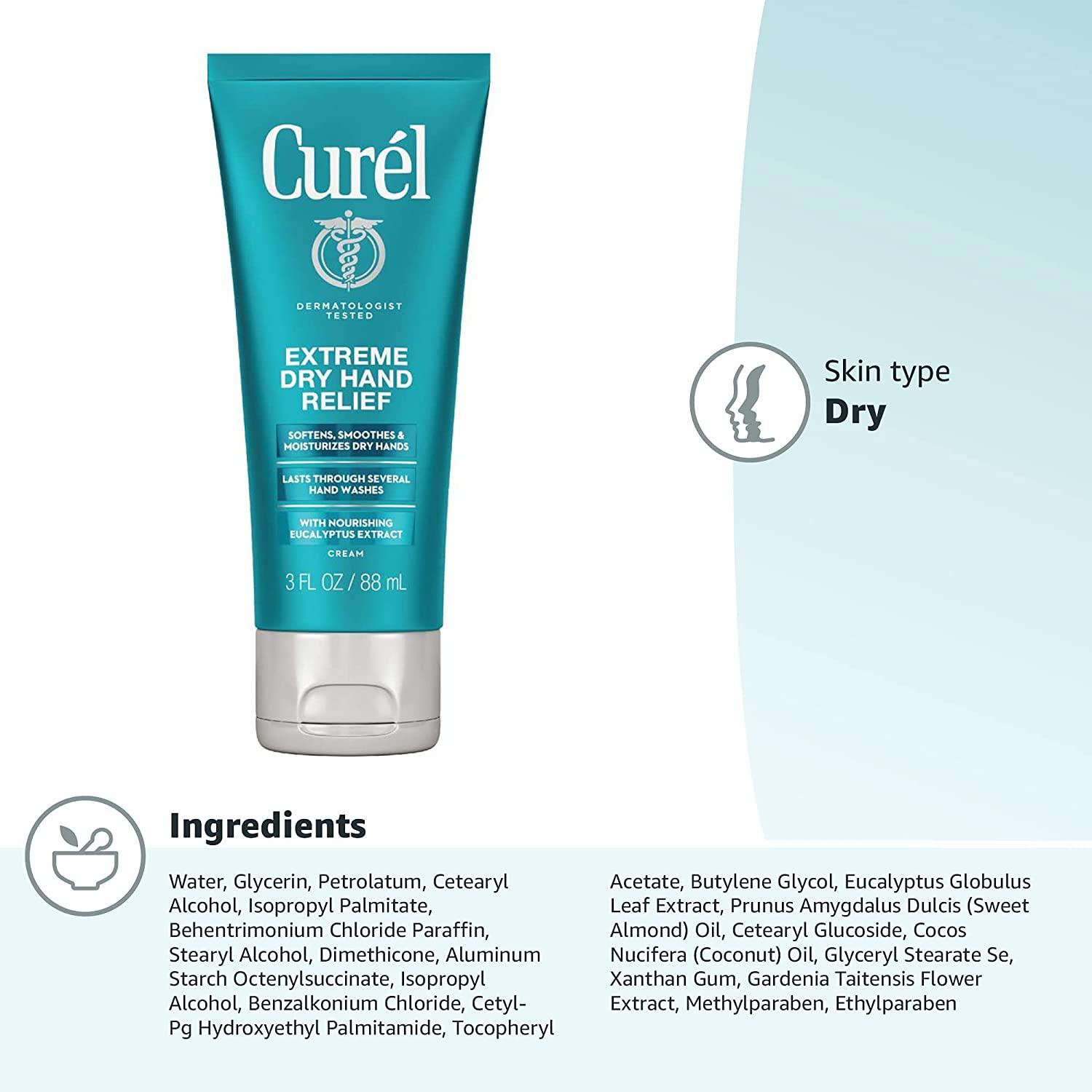 Curl Extreme Dry Hand Dryness Relief, Travel Size Hand Cream, Easily
