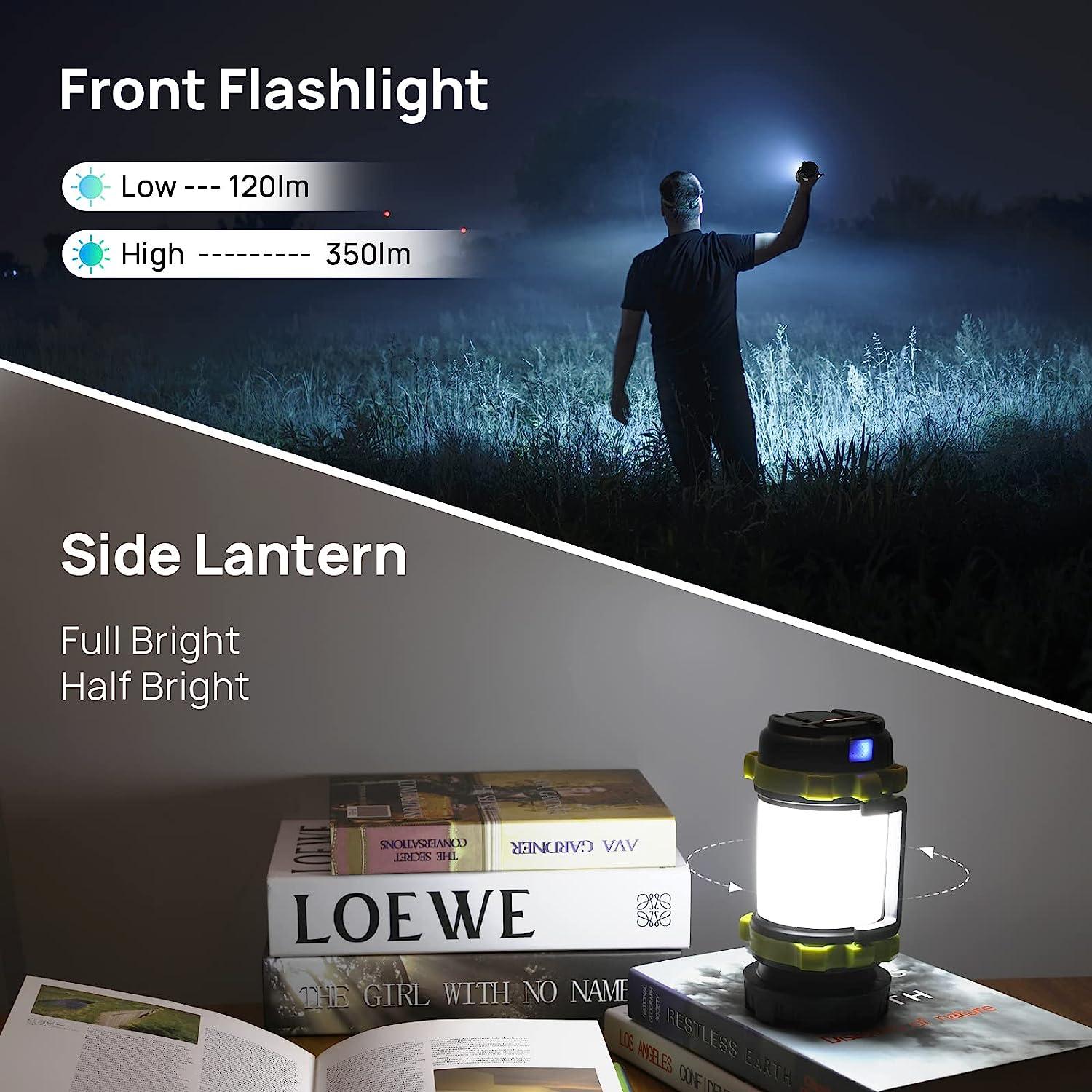 LED Camping Lantern Rechargeable, Consciot Flashlight High Lumens with 6  Light Modes, 3600mAh Power Bank, IPX4 Waterproof for Hurricane Emergency,  Survival Kits, Hiking, Home, USB Cable Included