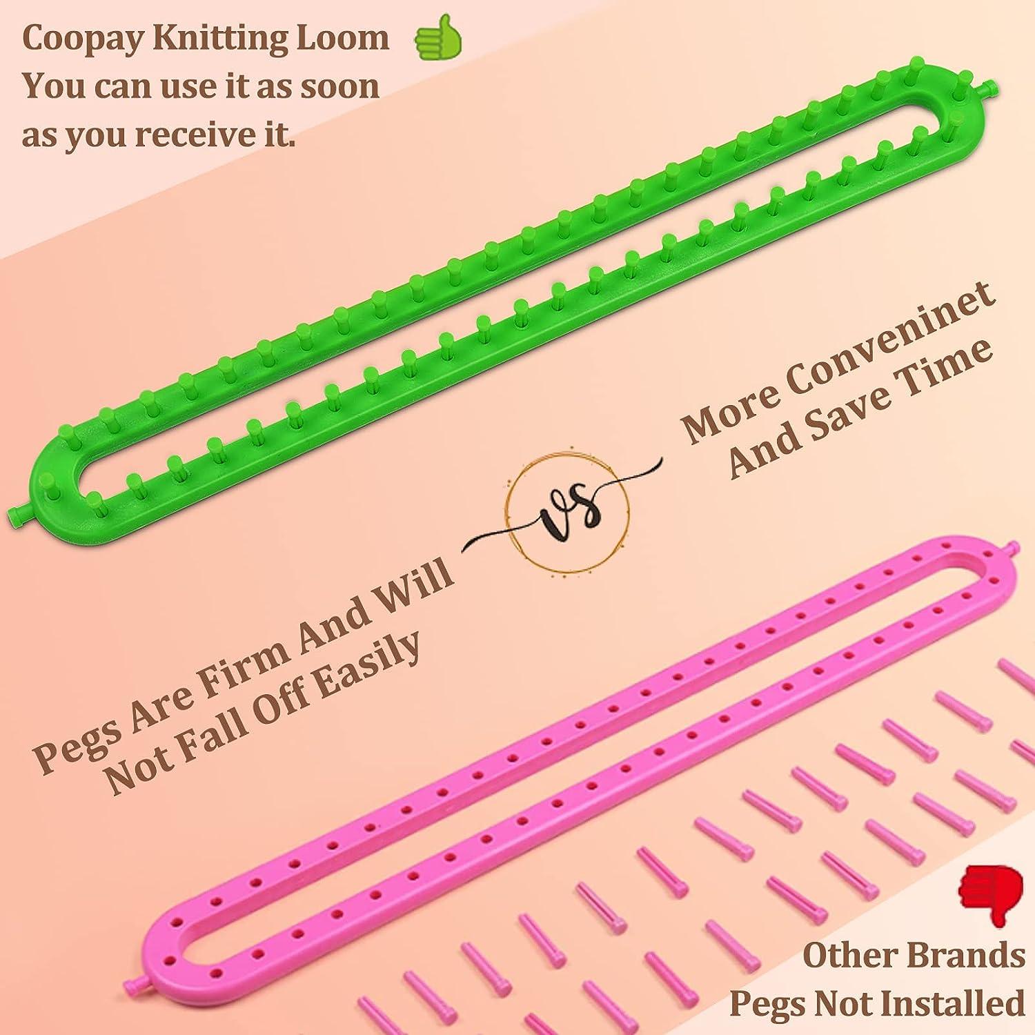  Coopay Scarf Loom Kit for Kids, Rectangular Knitting Board  Looms with DIY Craft Crochet Needle and Plastic Needle, Easy to Follow,  Creativity for Kids Beginner, Making for Scarf, Sweater, Shawl, Hat 