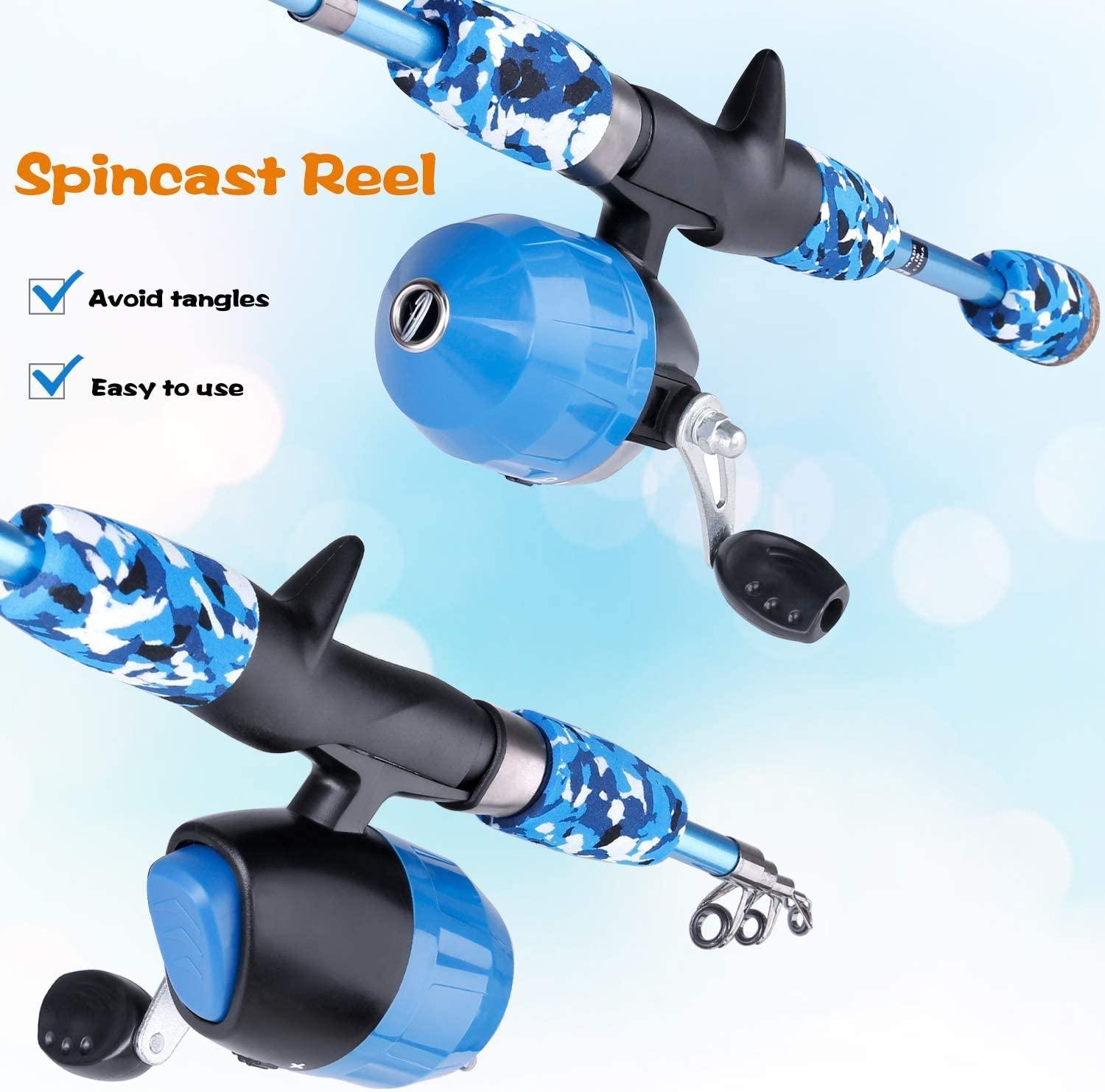 Fishing Pole Child, Portable Telescopic Fishing Rod and Reel