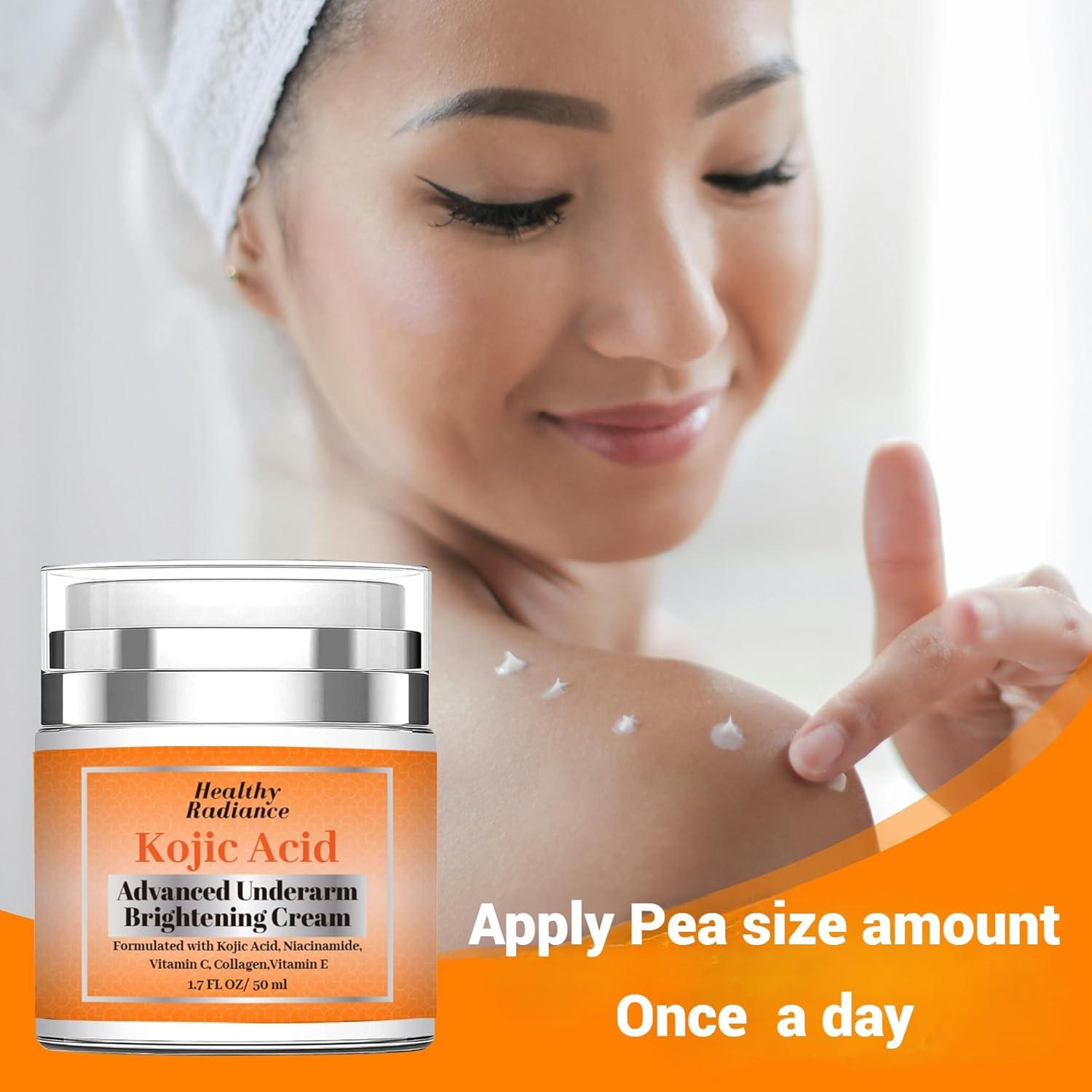 kojic acid and glutathione cream Kojic Acid Underarm Brightening Cream | Dark Spot Corrector with Glutathione  Vitamin C & Niacinamide | Non-Greasy Cruelty-Free 1.7 Fl Oz | Buy Now with  Express International Delivery
