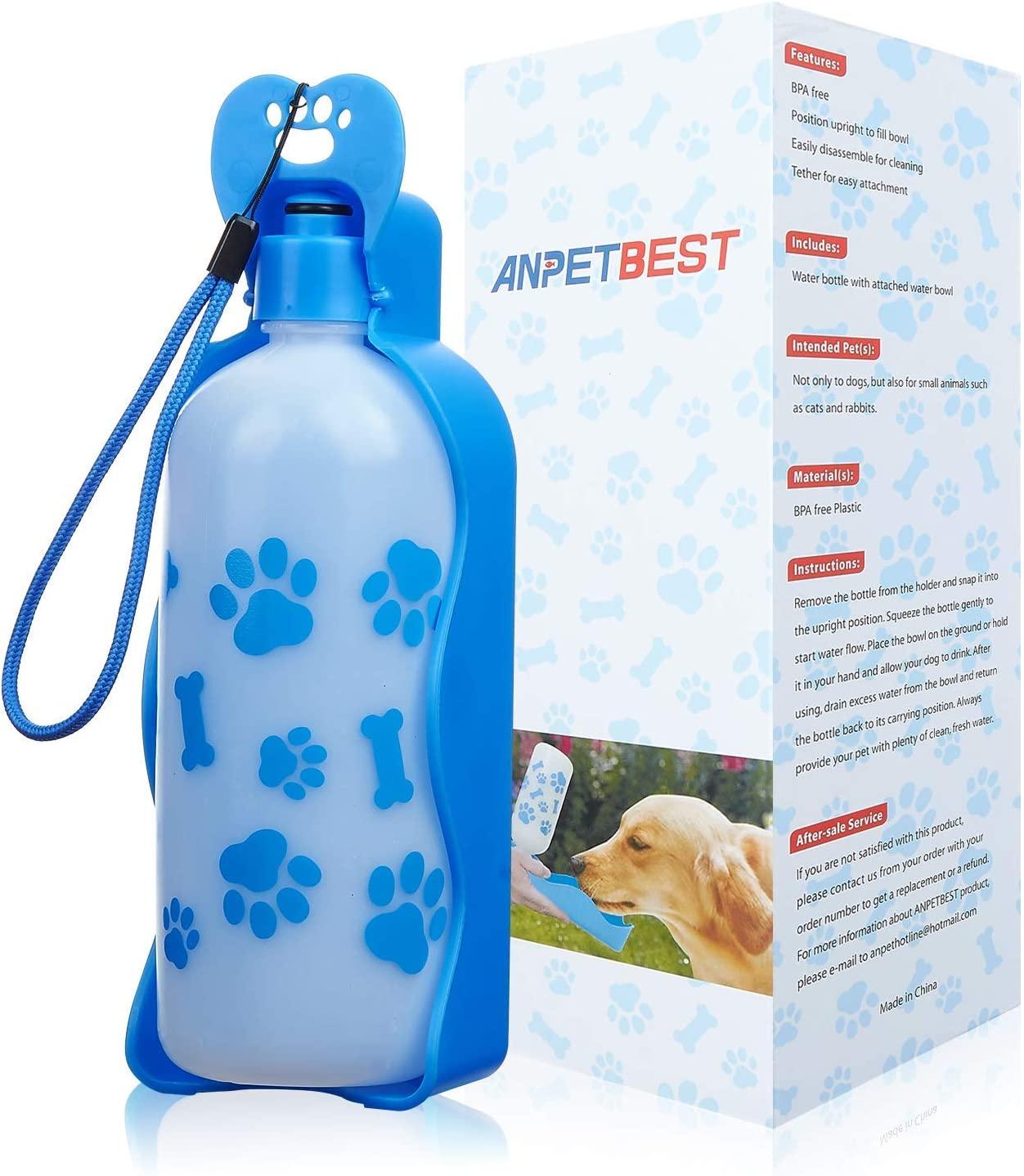 ANPETBEST Portable Dog Water Bottle 11oz/325ml - Travel Dispenser