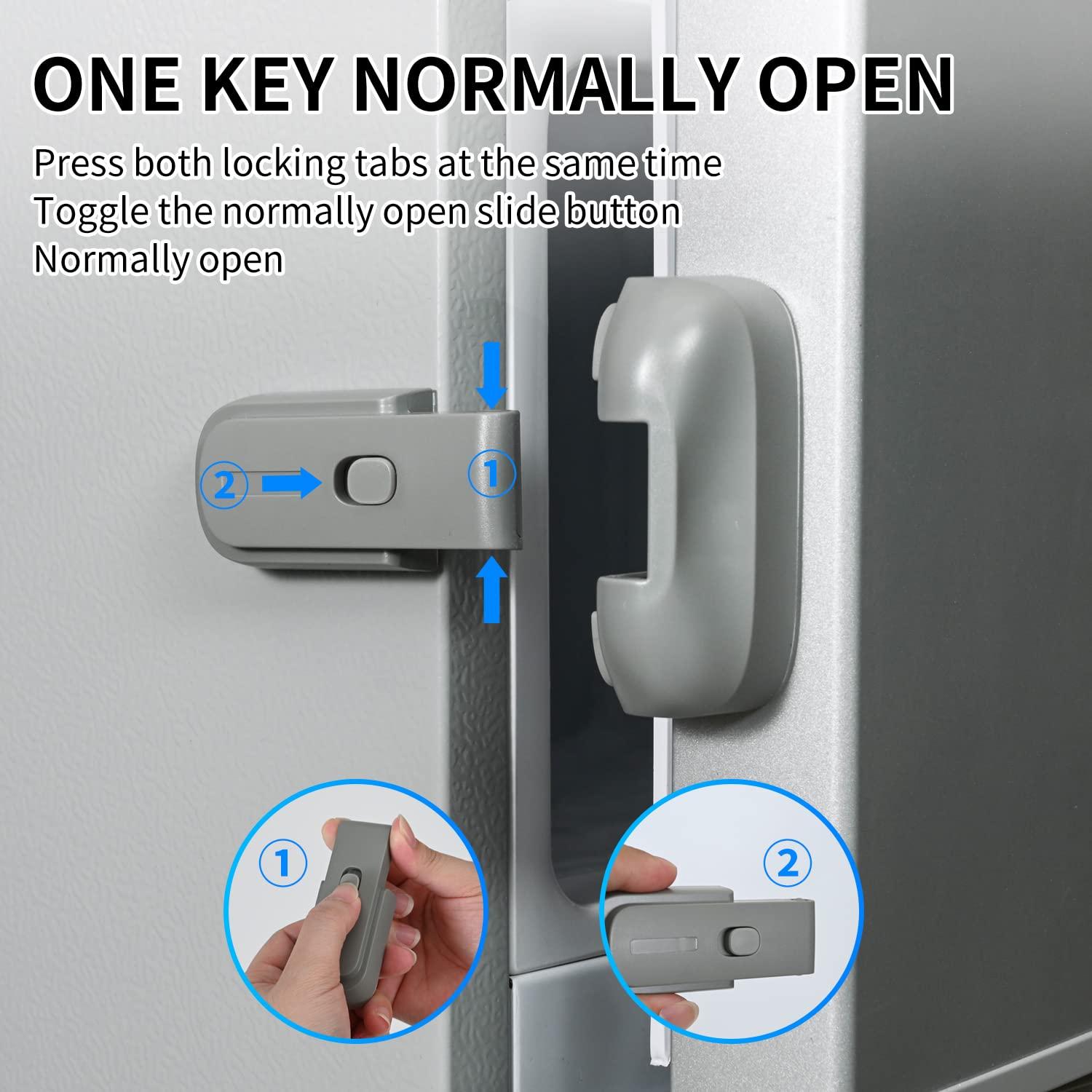 Updated Home Refrigerator Lock for Kids, Child Proof Fridge Freezer Door  Lock Apply to Max 1(25mm) Sealing Strip Easy to Install and Use 3M  Adhesive No Tools Need or Drill