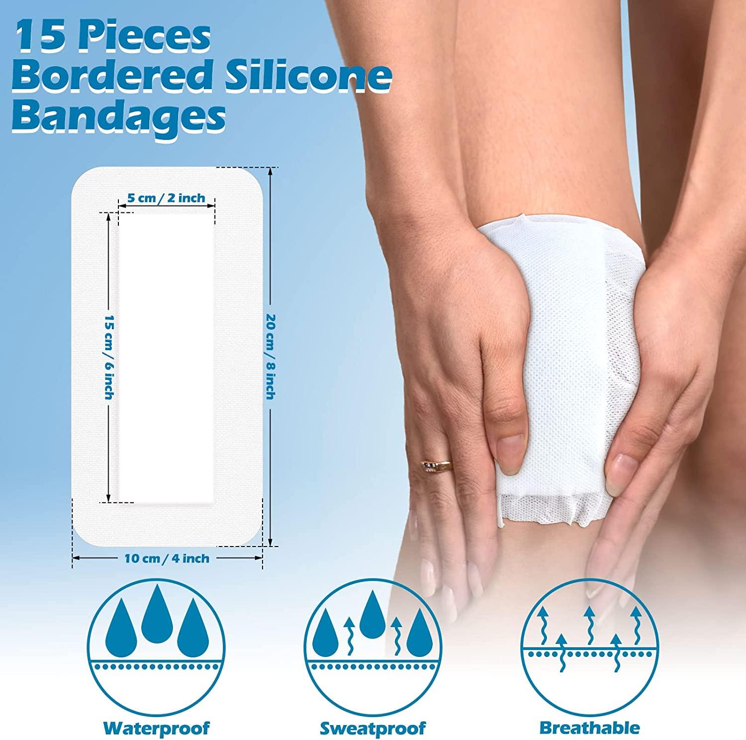 15 Pieces Bordered GauzeIsland Dressing Wound Bandage Sterile Adhesive