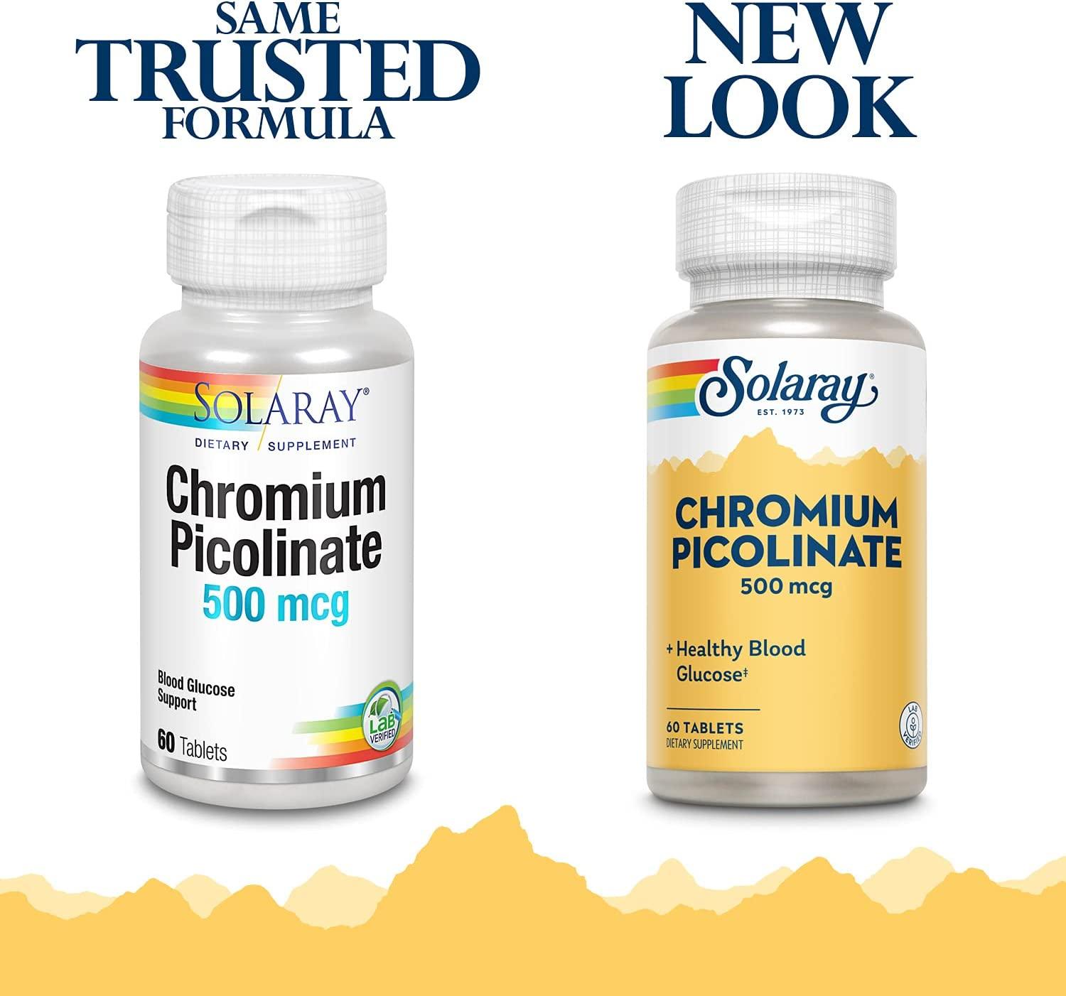 Solaray Chromium Picolinate Tablets 500mcg 60 Count Essential