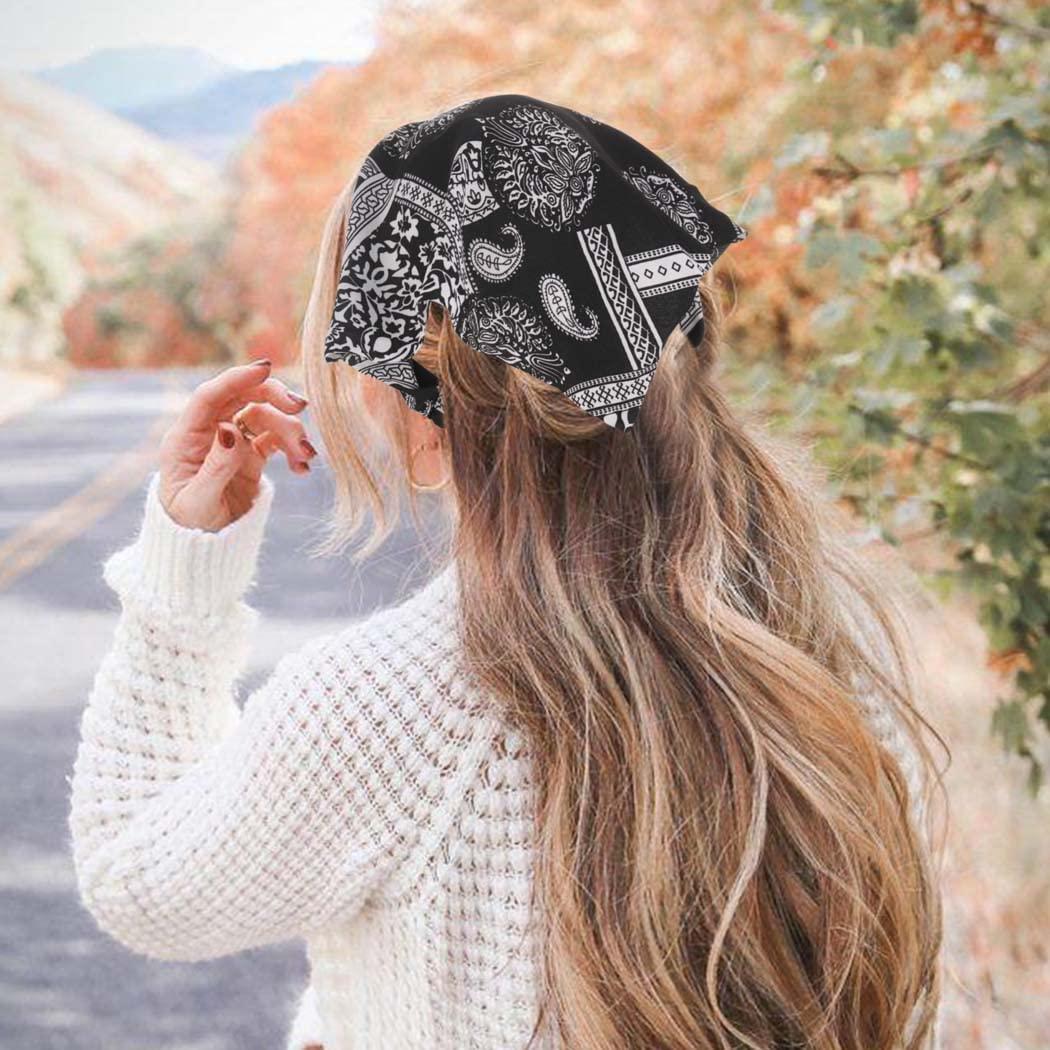 Catery Boho Hair Scarf Boho Headbands Knit Tassel Head Kerchief Turban  Headbands Triangle Hair Bandana Floral Print Hair Scarves Vintage Fashion  Hair Accessores for Women and Girls (Set-D)