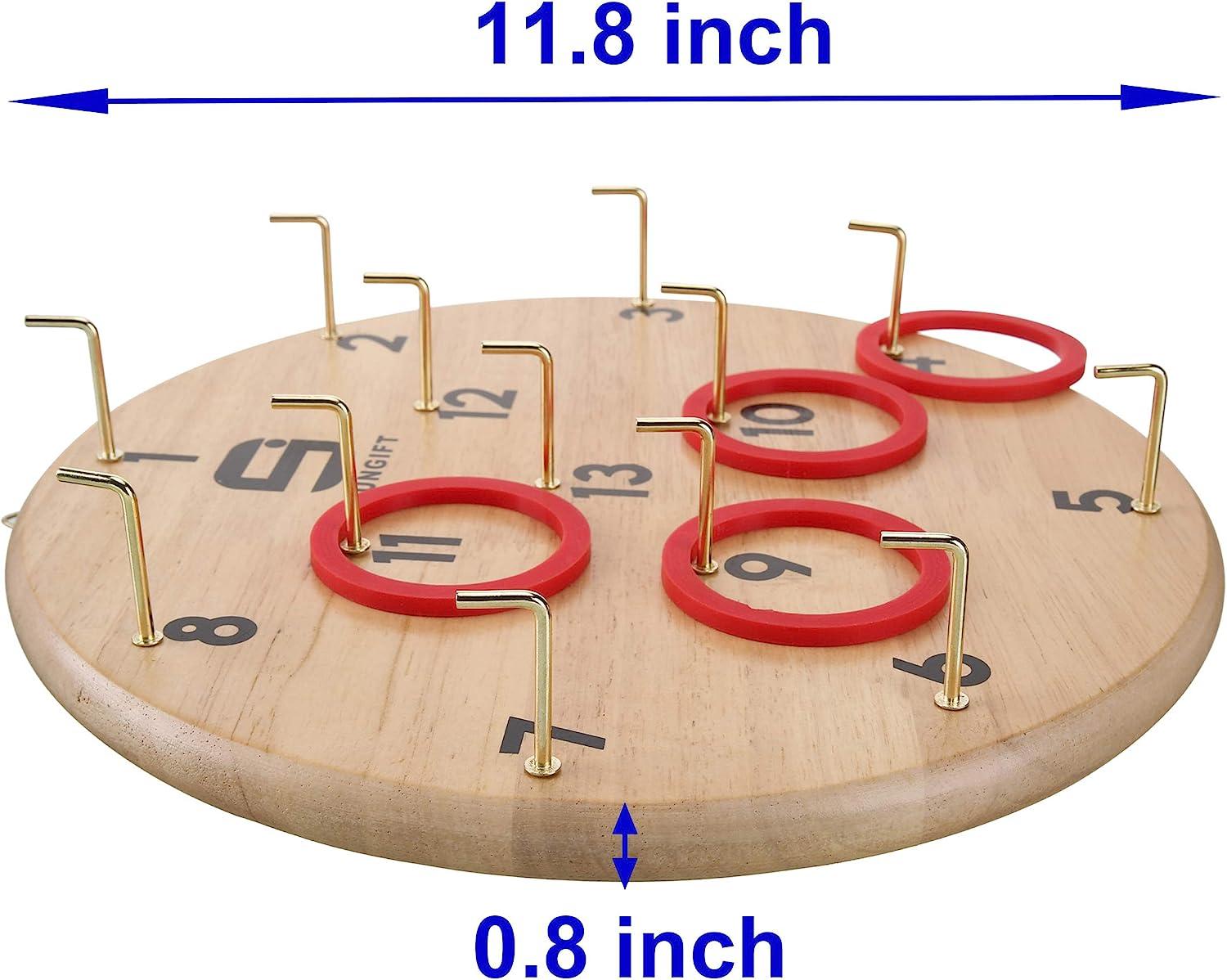 SUNGIFT Hook Ring Toss Game for Adults & Kids Yard Hooky Ring Tossing