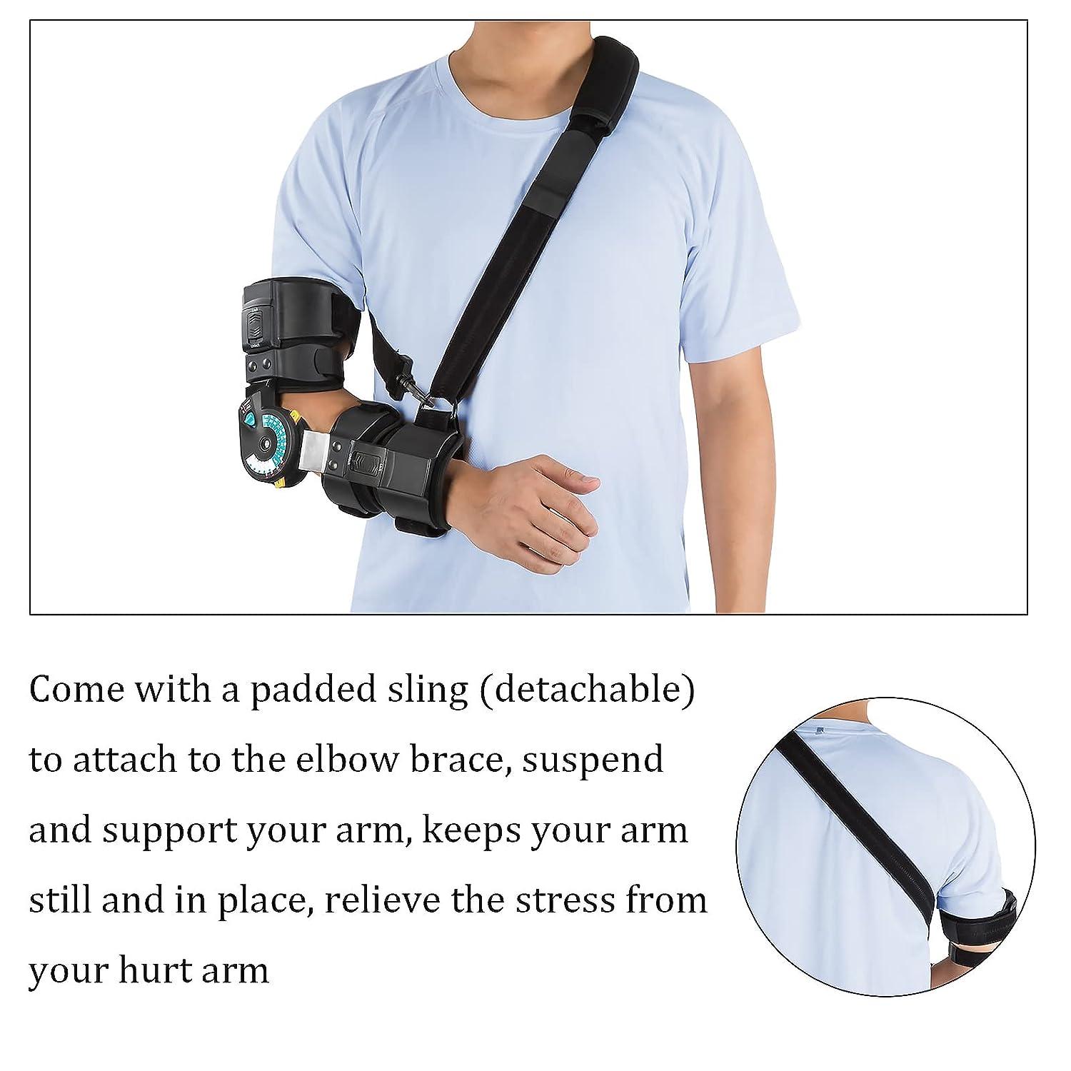Hinged ROM Elbow Brace Post OP Support for Left Hand Stabilizer Splint for Arm Injury