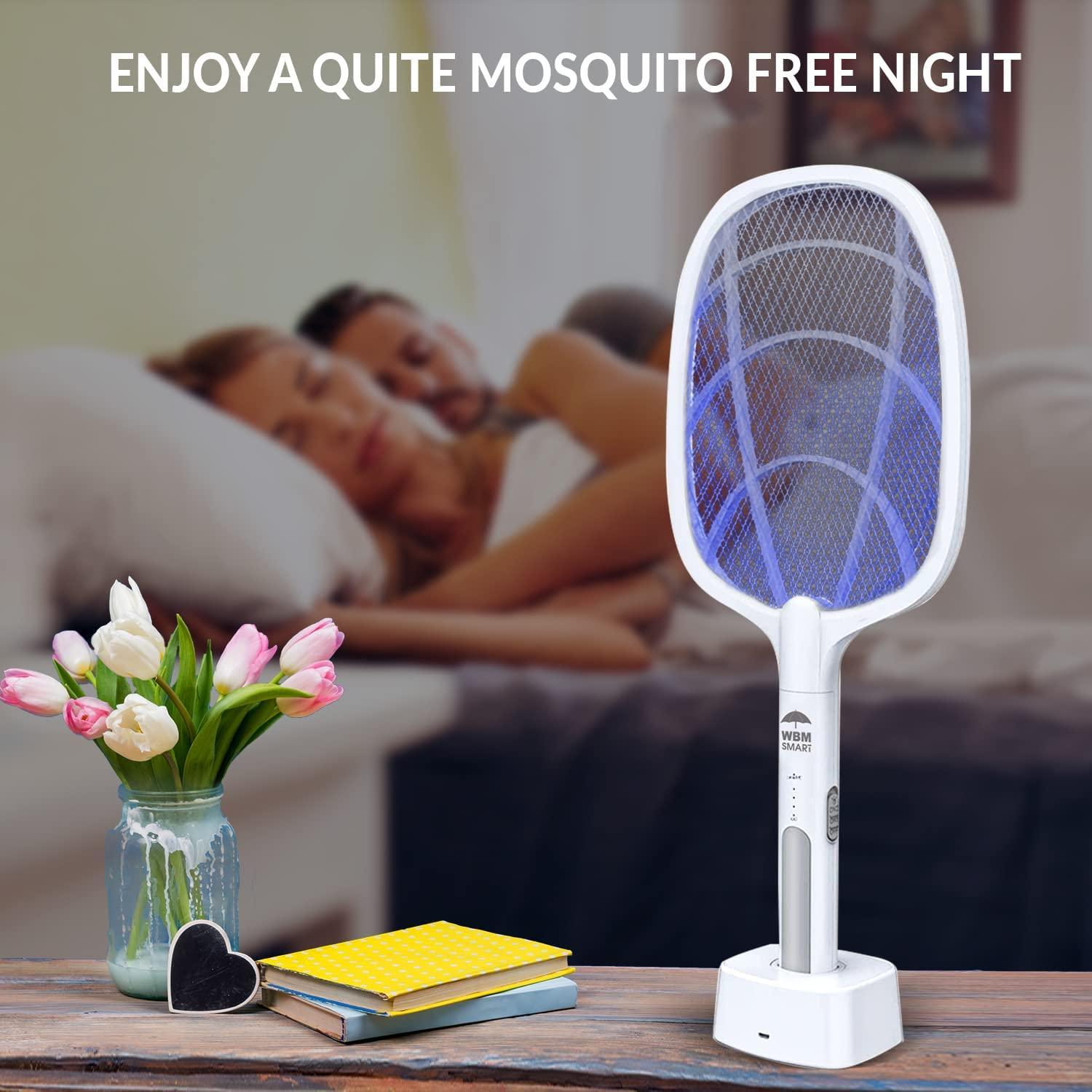 WBM SMART 7 in. White 2-in-1 Rechargeable Bug Zapper, Mosquito