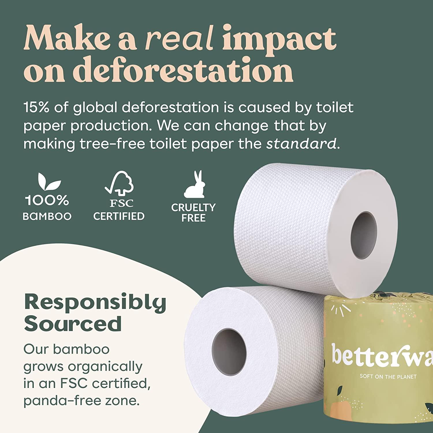 Betterway Bamboo Toilet Paper 3 PLY EcoFriendly & Sustainable Tissue