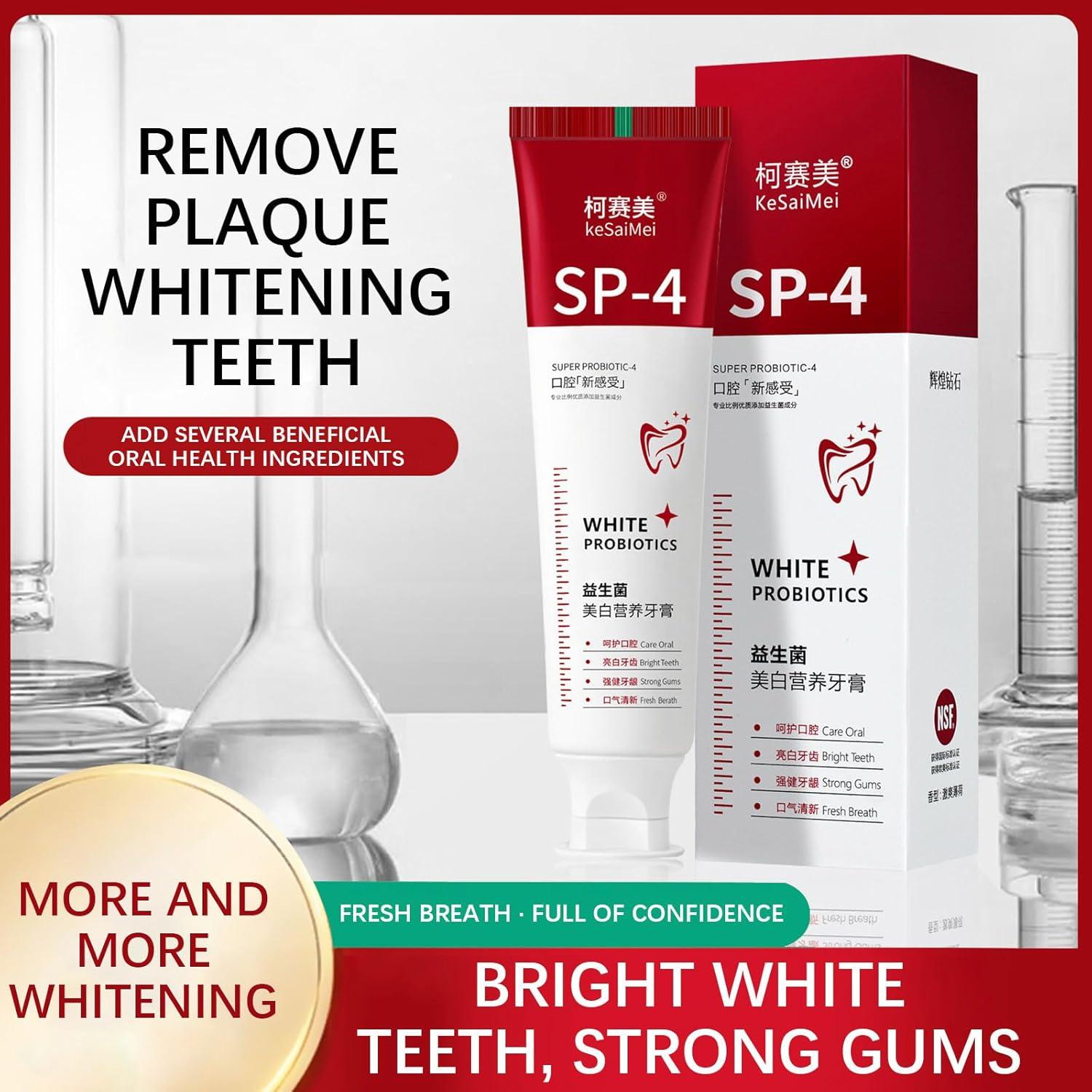 Probiotic Whitening Toothpaste SP-4 | Bright White Formula for Teeth ...