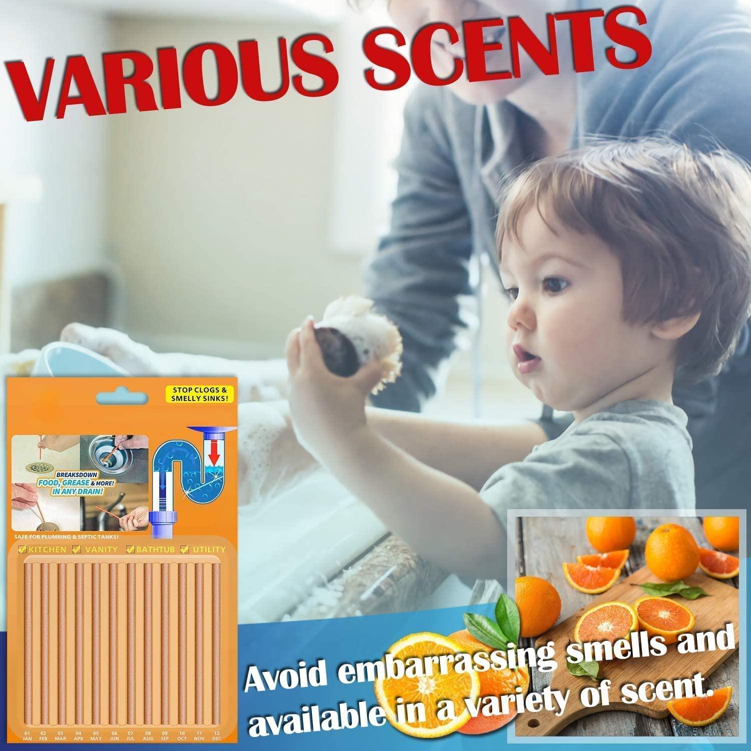 Drain Sticks Drain Stix Drain Cleaner & Deodorizer Sticks Drainstix for