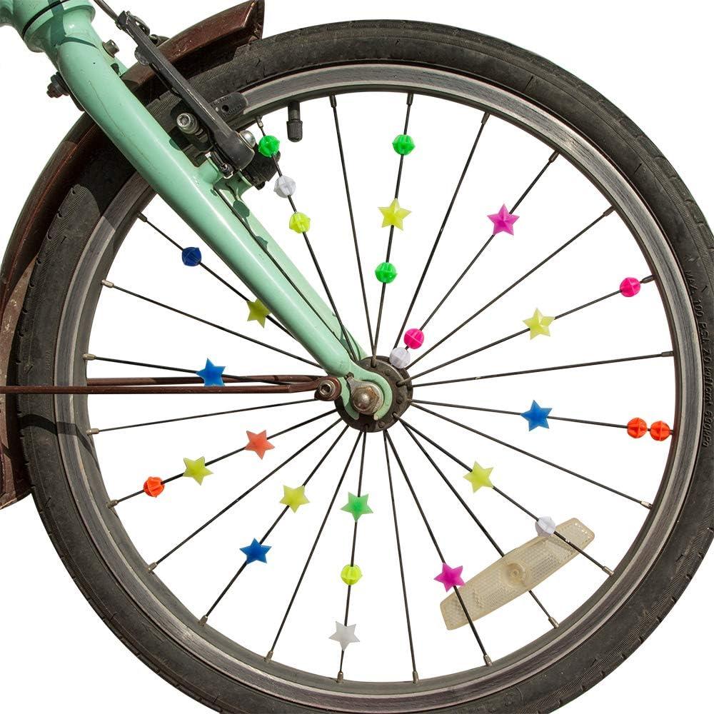 YuCool Bike Wheel spokes-180Pcs Colorful Bicycle Spokes Decorations Wheel  Spokes Bead Plastic Clip Spoke Bead Derections and Star Wheel Spokes  Accessories
