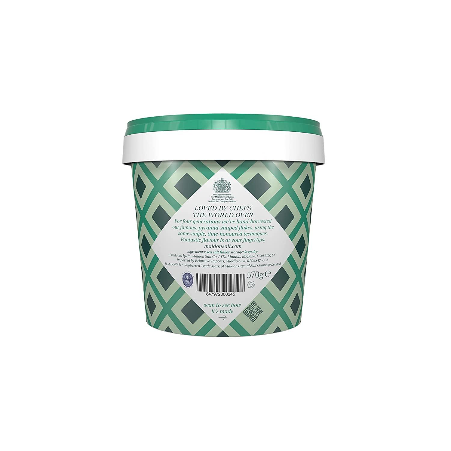 Maldon Salt, Sea Salt Flakes, 20 oz (570 g), Resealable Tub, Kosher, Natural, Handcrafted