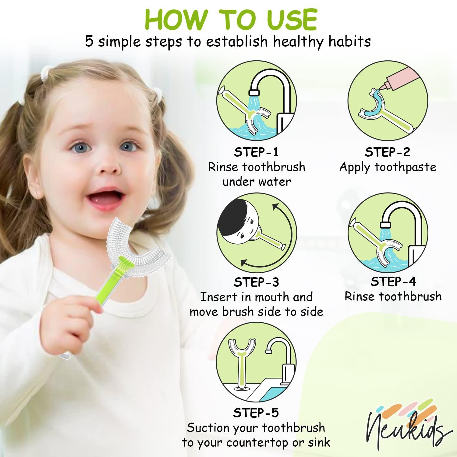 Kids U Shaped Toothbrush 360 UShaped Toothbrush for Toddlers Ages 28 Years Old