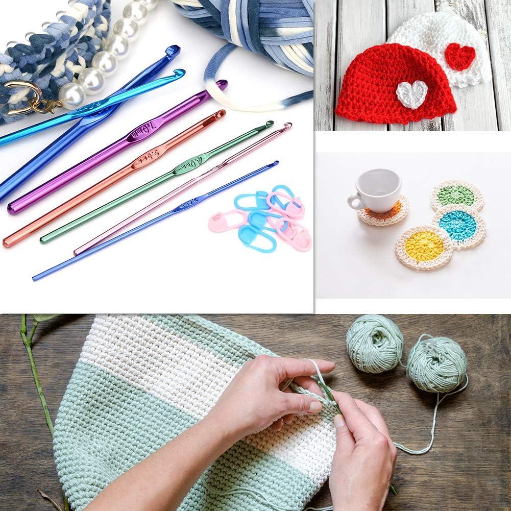 IMZAY 54 Pcs Crochet Needles Set, Crochet Hooks Kit with Storage Case,  Ergonomic Knitting Needles Blunt Needles Stitch Marker DIY Hand Knitting  Craft
