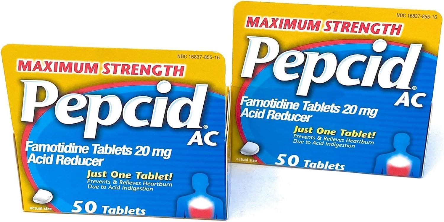 Pepcid AC Maximum Strength Tablets 2 Pack (100 Count) Acid Reducer